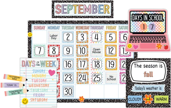 Teacher Created Resources Cool for School Calendar Bulletin Board (TCR 9300)
