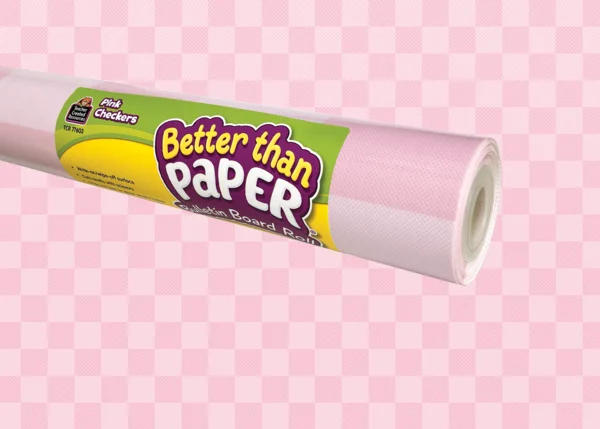 Teacher Created Resources Pink Checkers Better Than Paper Bulletin Board Roll (TCR 77603)
