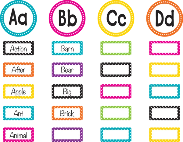 Teacher Created Resources Polka Dots Word Wall Bulletin Board Display Set (TCR 5787)
