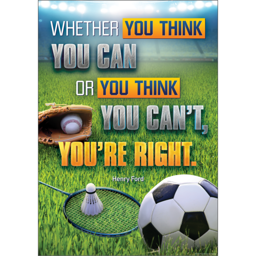 Teacher Created Resources Whether You Think You Can or You Think You Cant, Youre Right Positive Poster (7954)