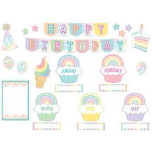 Teacher Pastel Pop Happy Birthday Mini Bulletin Board (TCR 8415)
