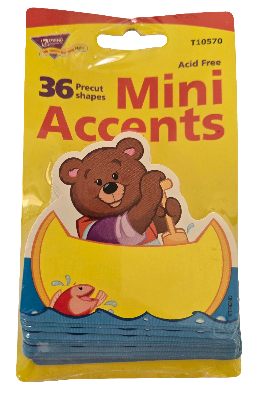 Trend Mini Accents Bear in a Boat, 36 Count (T 10570)