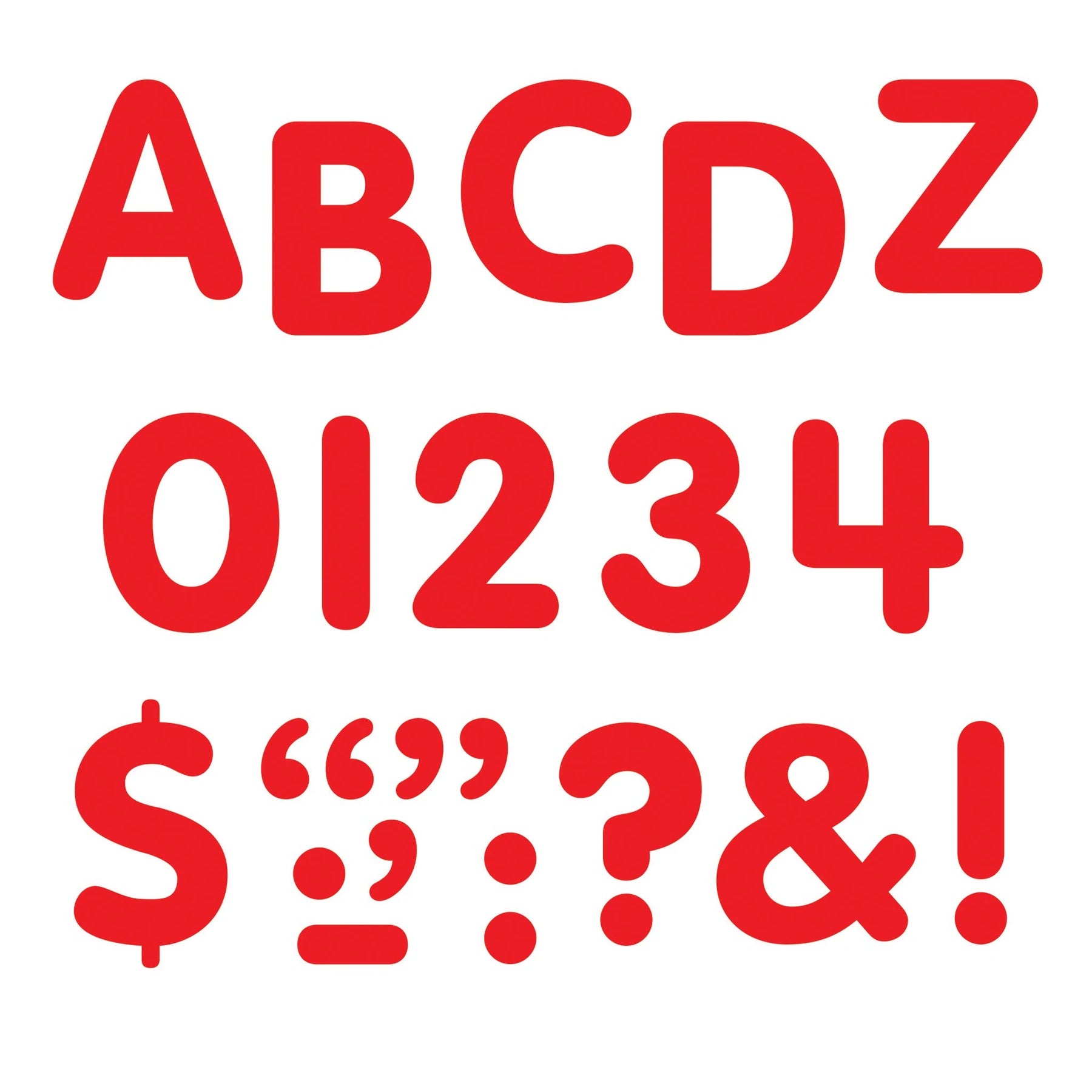 Trend Red 1-Inch Letters, Numbers, & Marks STICK-EZE Stick-On Letters (T1780)
