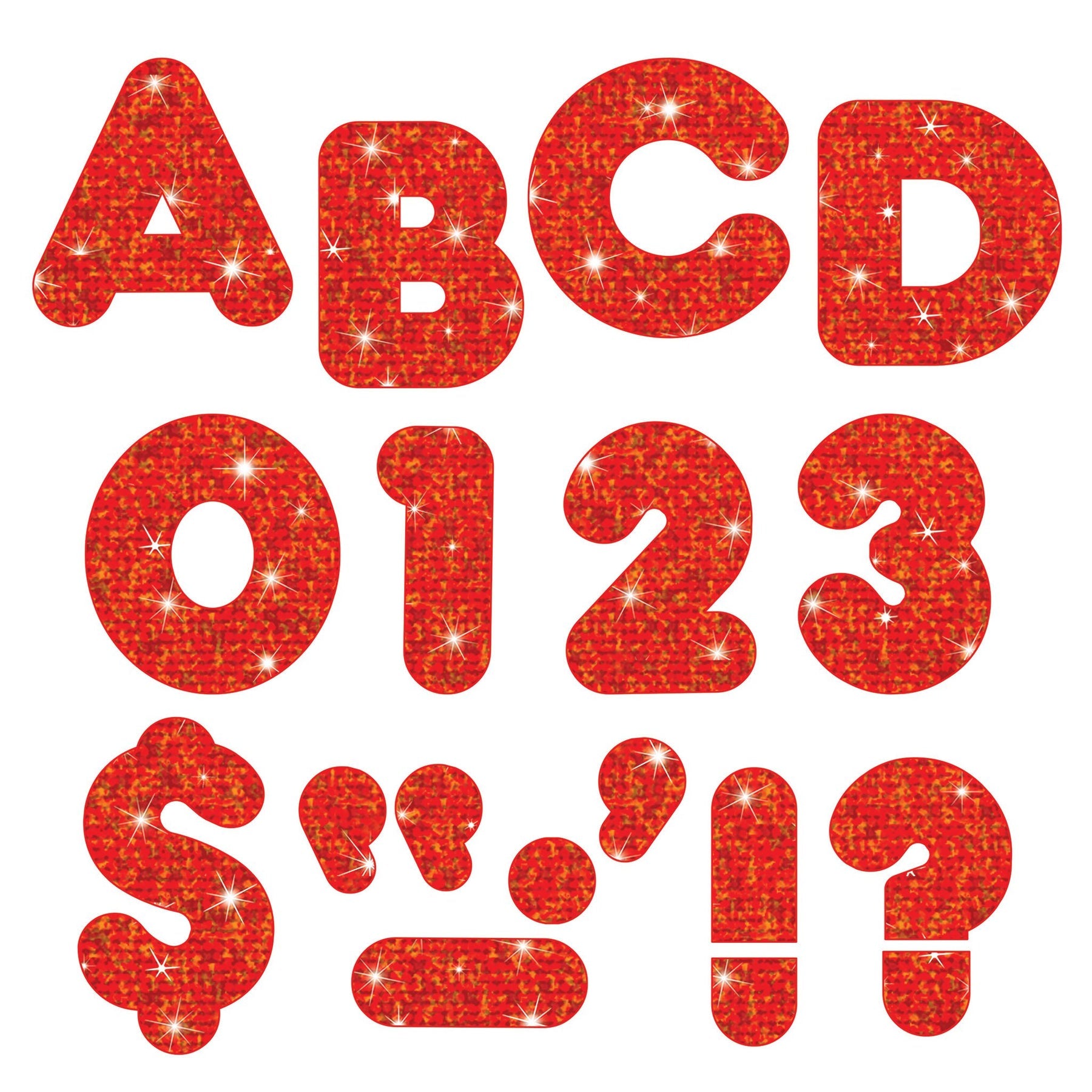 Trend Red Sparkle 4-Inch Casual Uppercase Ready Letters (T 1614)