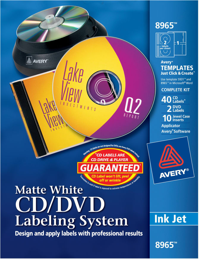 Avery CD/DVD Labeling System, Permanent Adhesive, Matte, 40 Labels (8965)