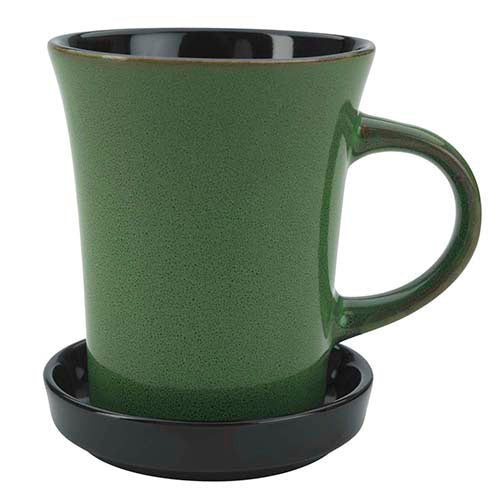 AZTEC REACTIVE GLAZE MUG IN BLACK/GREEN