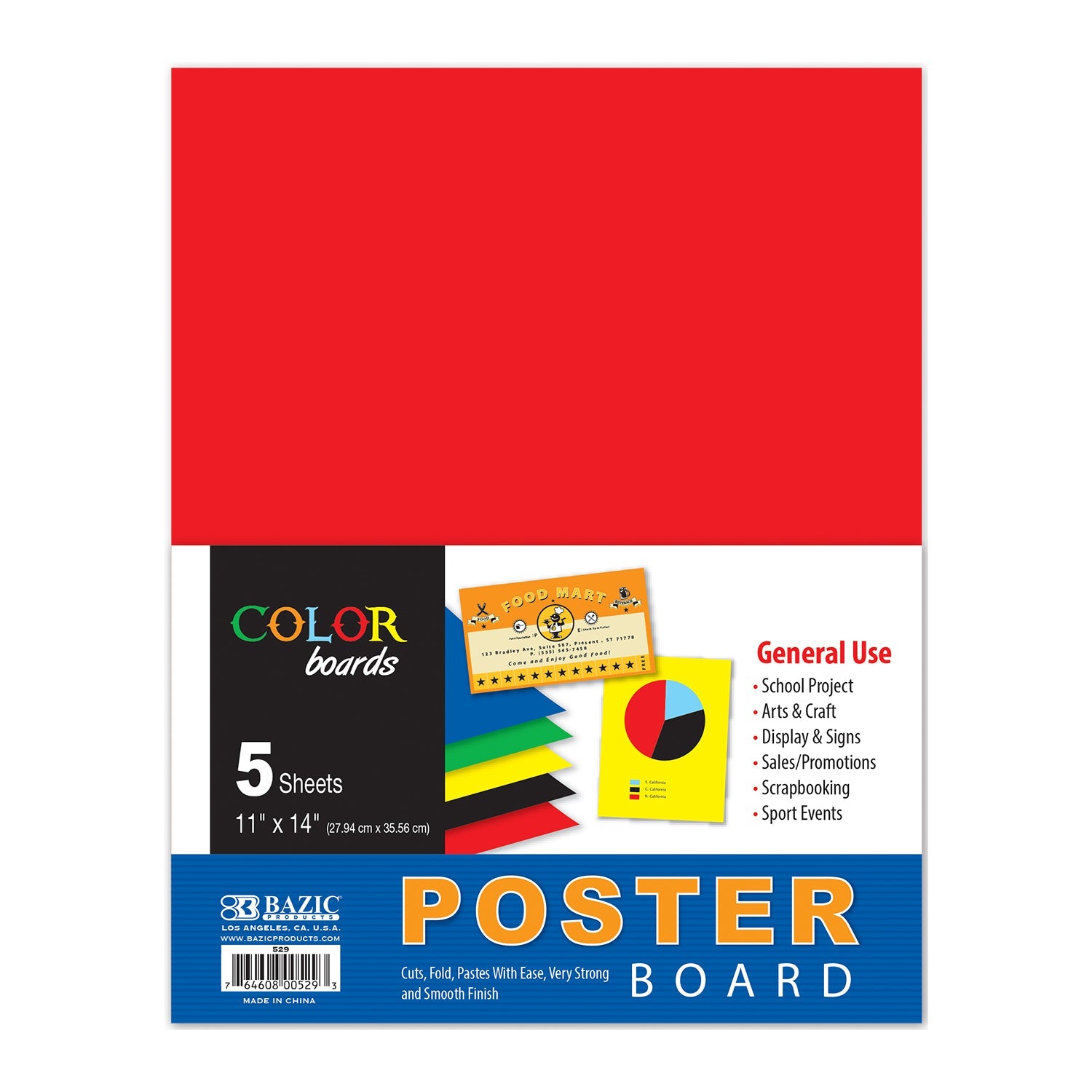 BAZIC 11"*14" MULTI COLOR POSTER BOARD