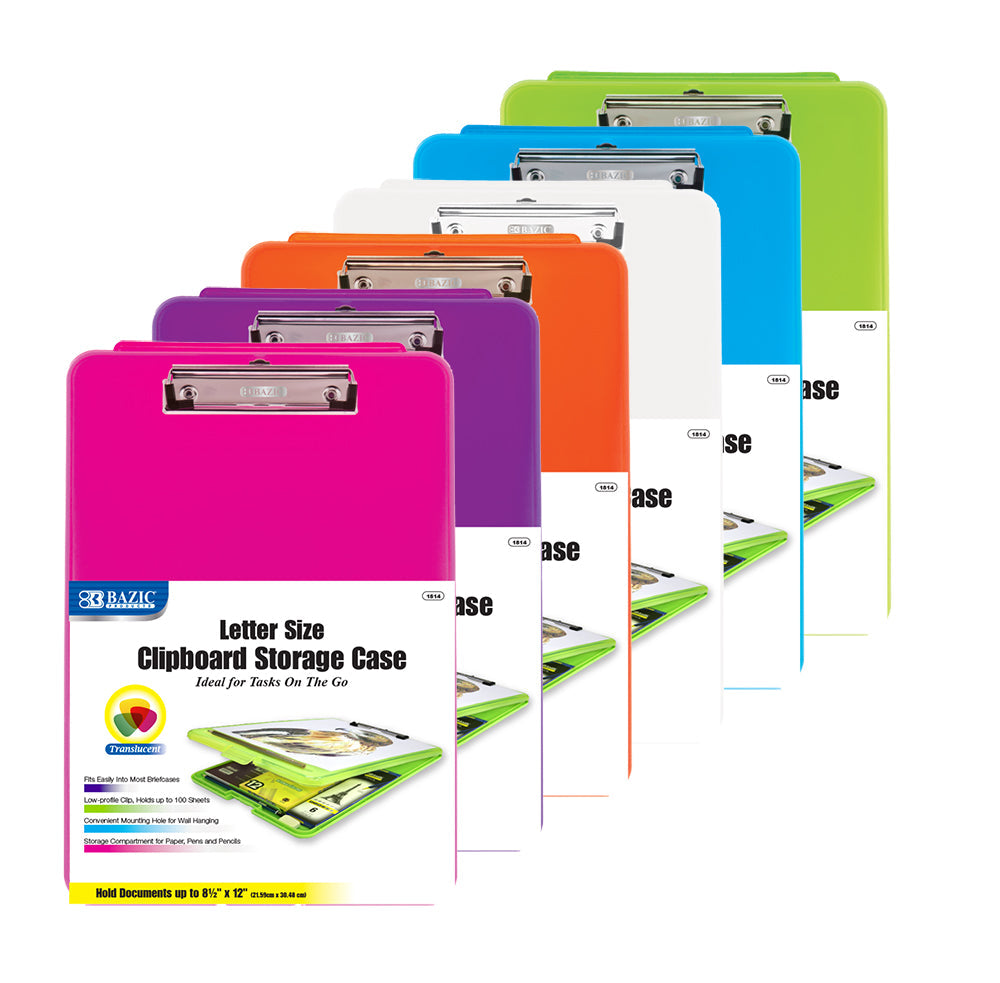 BAZIC TRANSLUCENT CLIPBOARD STORAGE CASE