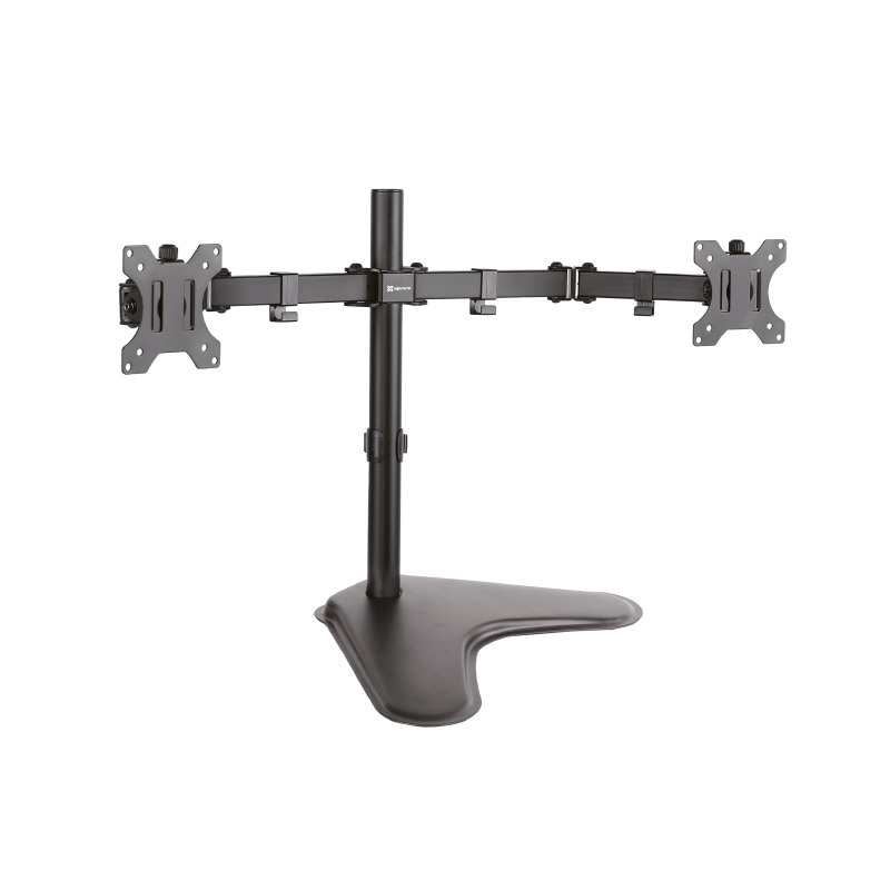 KLIPX STAND FOR 2 LCD DISPLAYS - PLASTIC, HIGH-GRADE STEEL NLACK SCREEN SIZE 13" -  32"