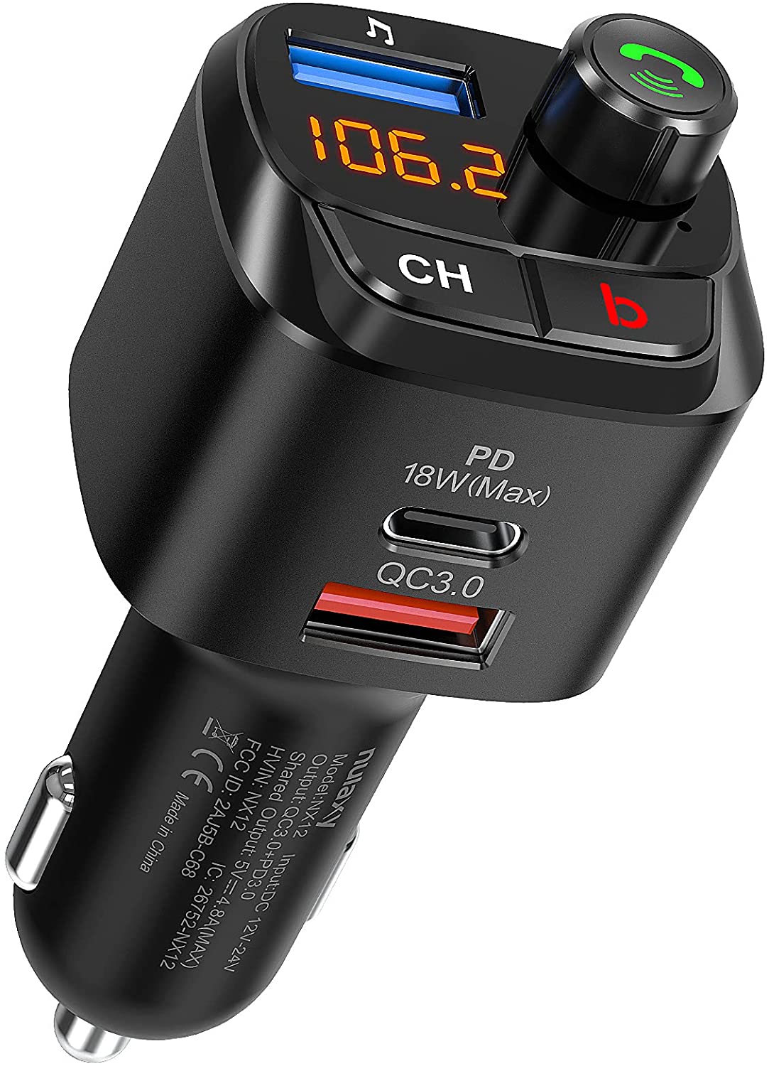 NULAXY BLUETOOTH 5.0 FM TRANSMITTER FOR CAR