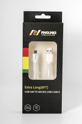 PINGLINKS PREMIUM MICRO USB 6' CABLE LIFETIME WARRANTY
