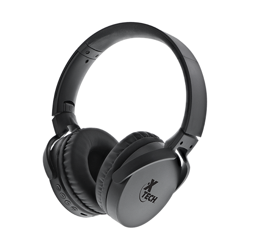 XTECH HEADPHONES WIRELESS BT BLACK VOL/MIC