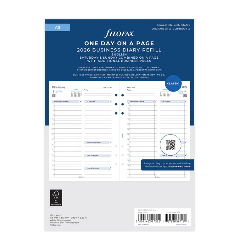 Filofax 2026 Business Daily Planner - English (A5)