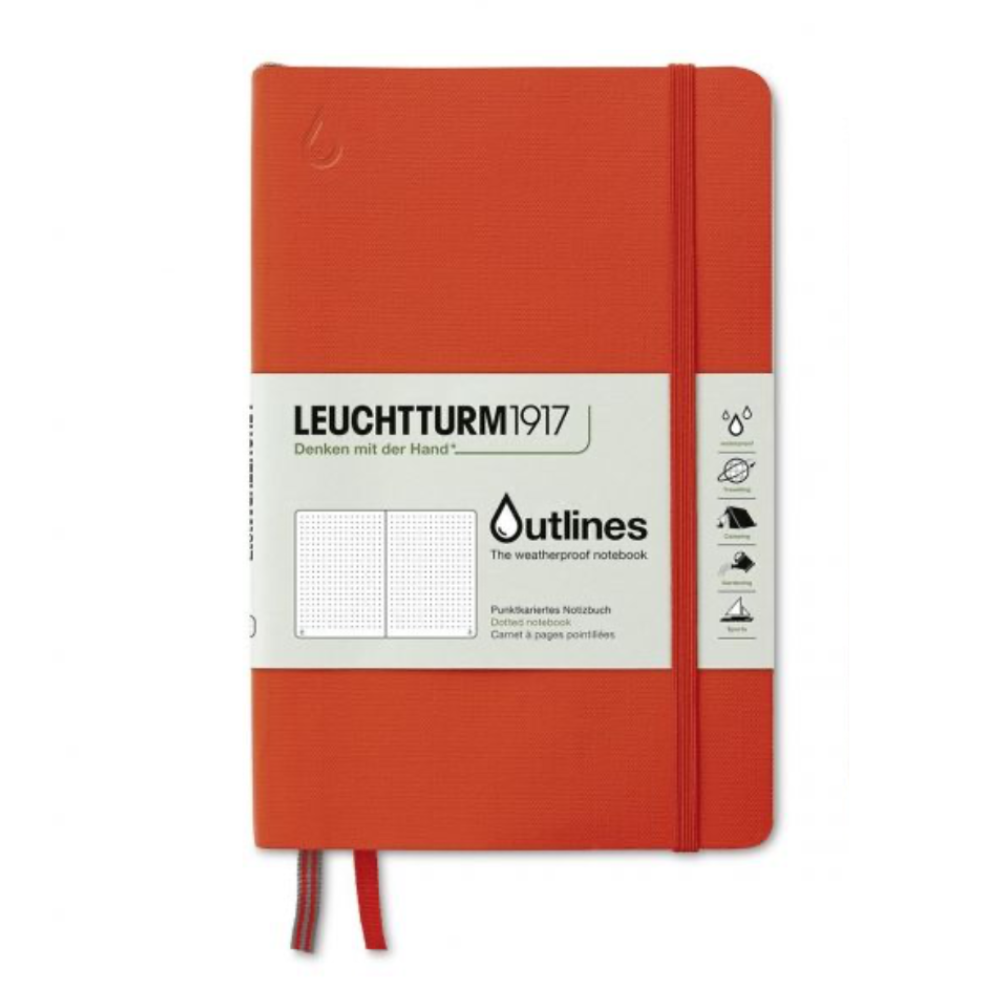 Leuchtturm1917 Outlines Paperback B6  Softcover Dotted Notebook - Signal Orange