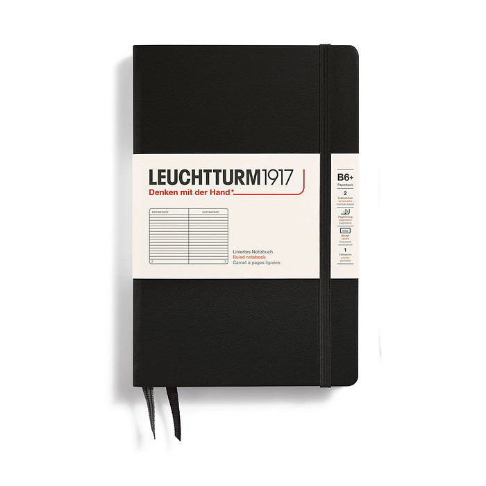 Leuchtturm1917 Paperback B6  Hardcover Ruled Notebook - Black