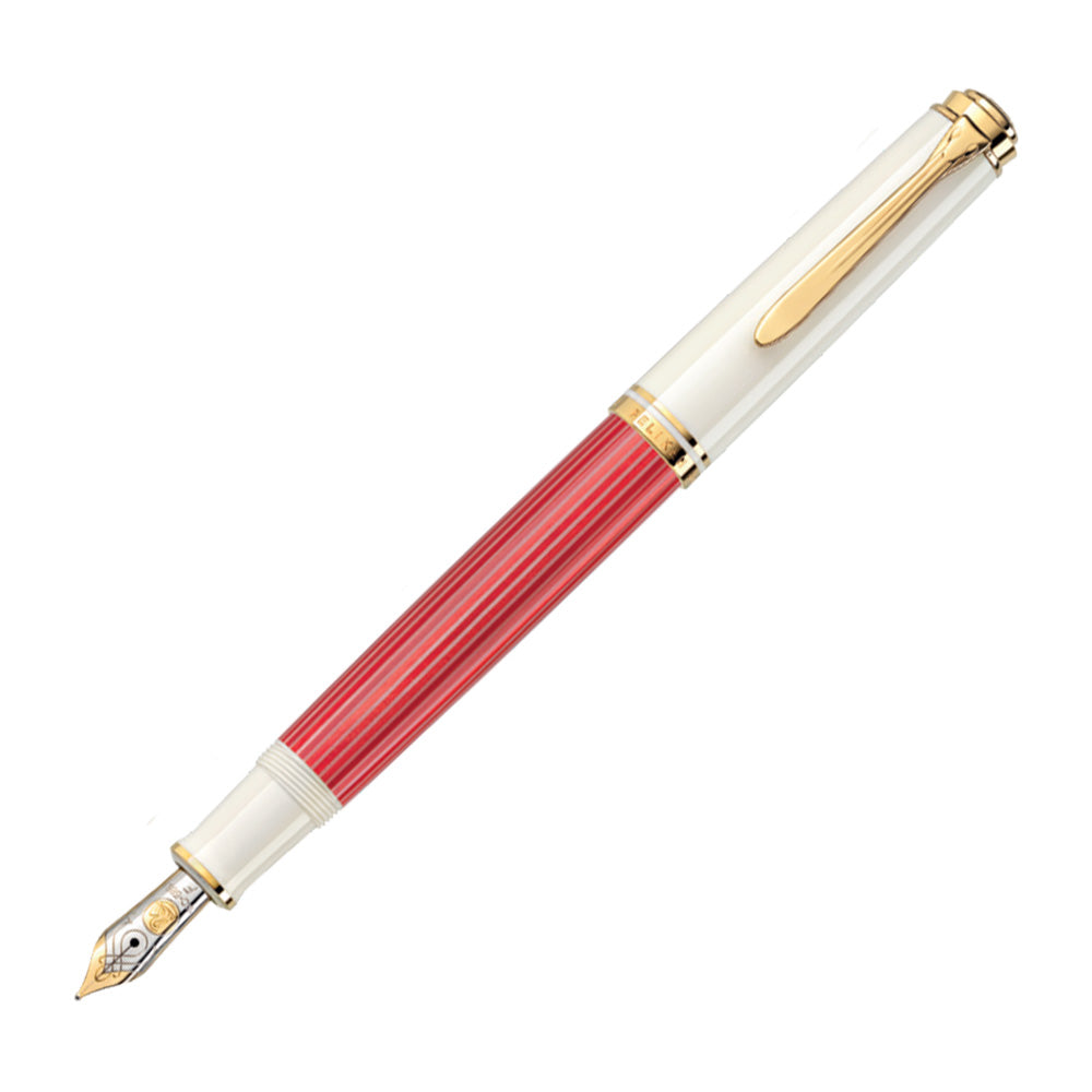 Pelikan Souvern M600 Series Fountain Pen - Red-White (Special Edition)Extra Fine