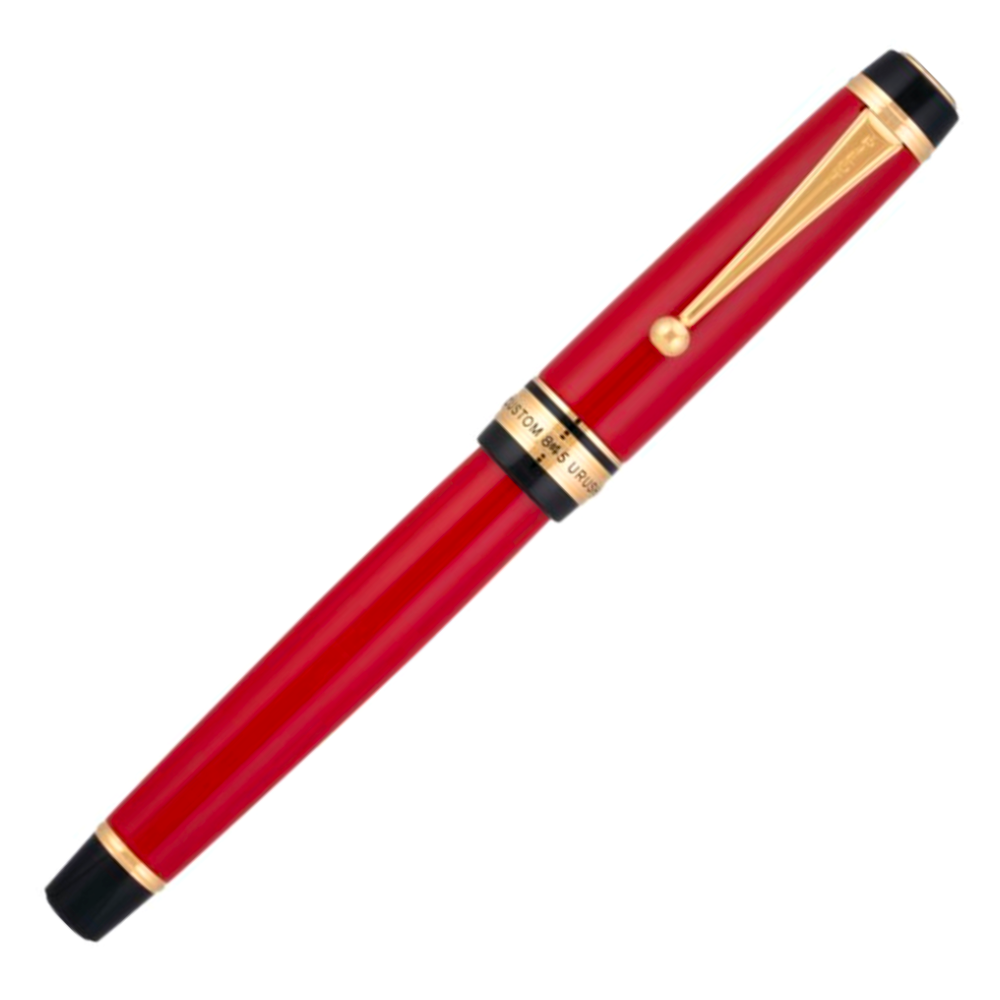 Pilot Custom 845 Urushi Fountain Pen - Vermillion Red with Gold TrimFine