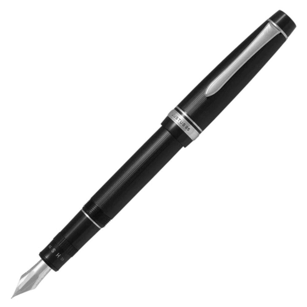 Pilot Justus 95 Fountain Pen - Black with Rhodium TrimFine
