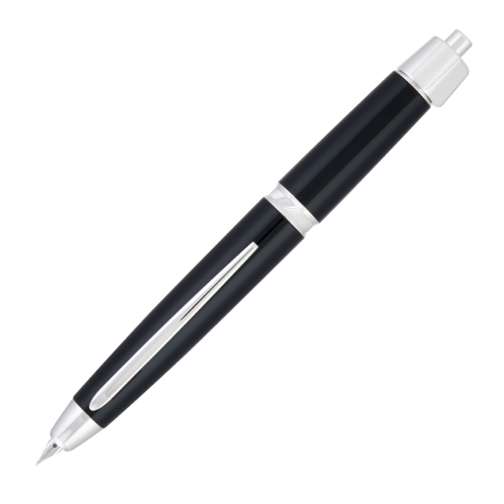 Pilot LS Vanishing Point Fountain Pen - Black with Rhodium TrimFine