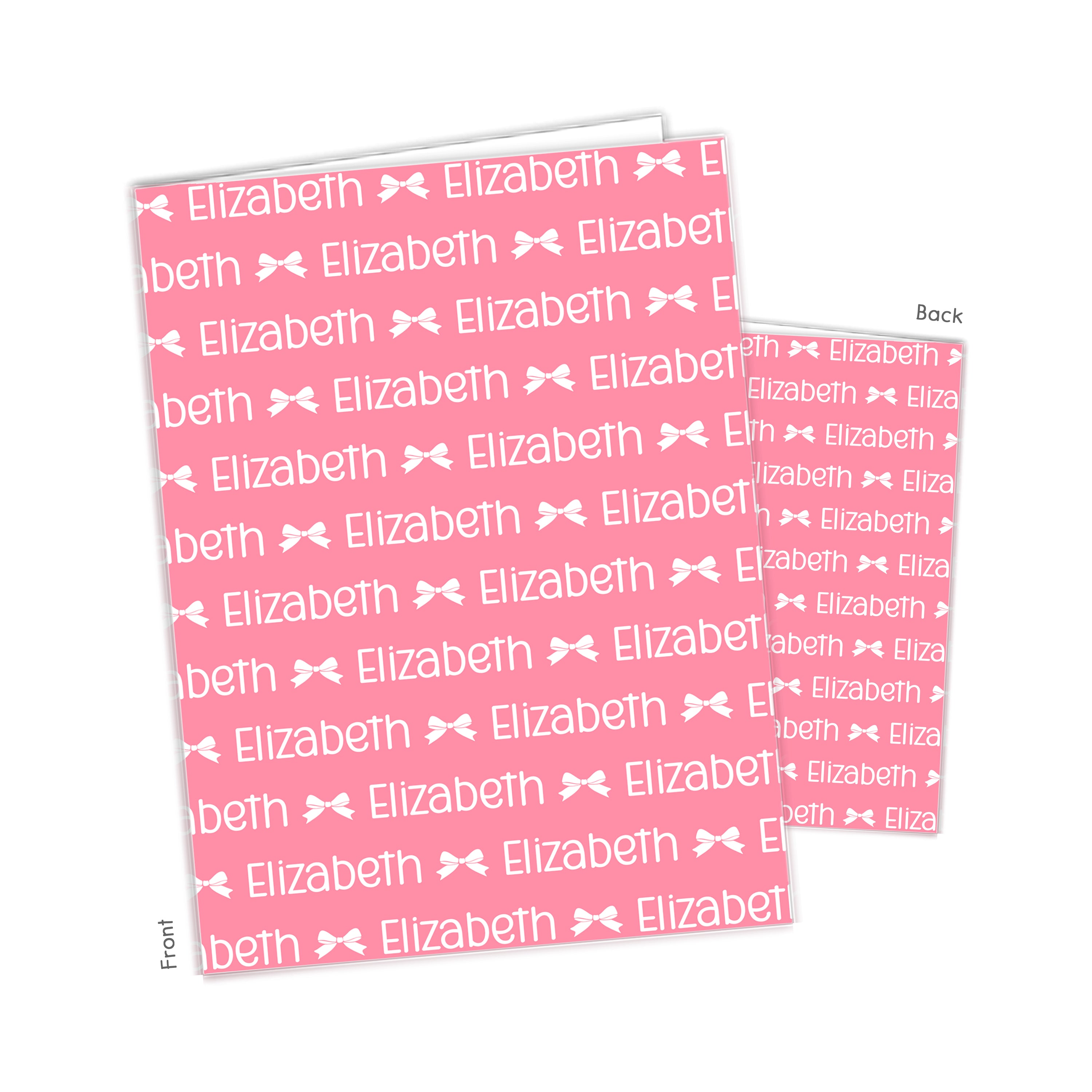 ANY COLOR Coquette Bow Repeat Name Personalized Custom 2-Pocket Folder  School Office Supplies1 - 2Pocket Folder