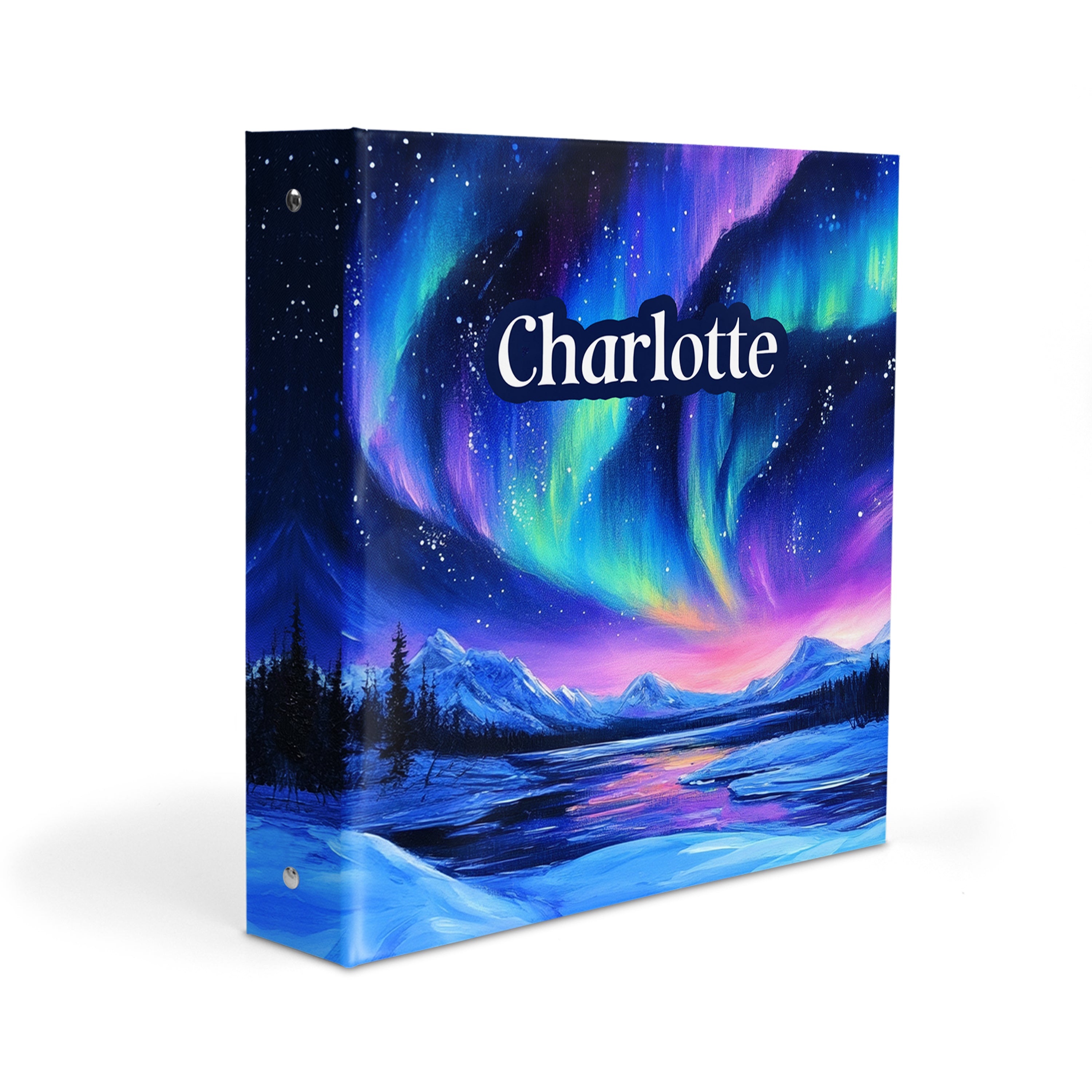 Auroral Borealis Personalized Custom 2" 3 Ring Binder  School Office Supplies