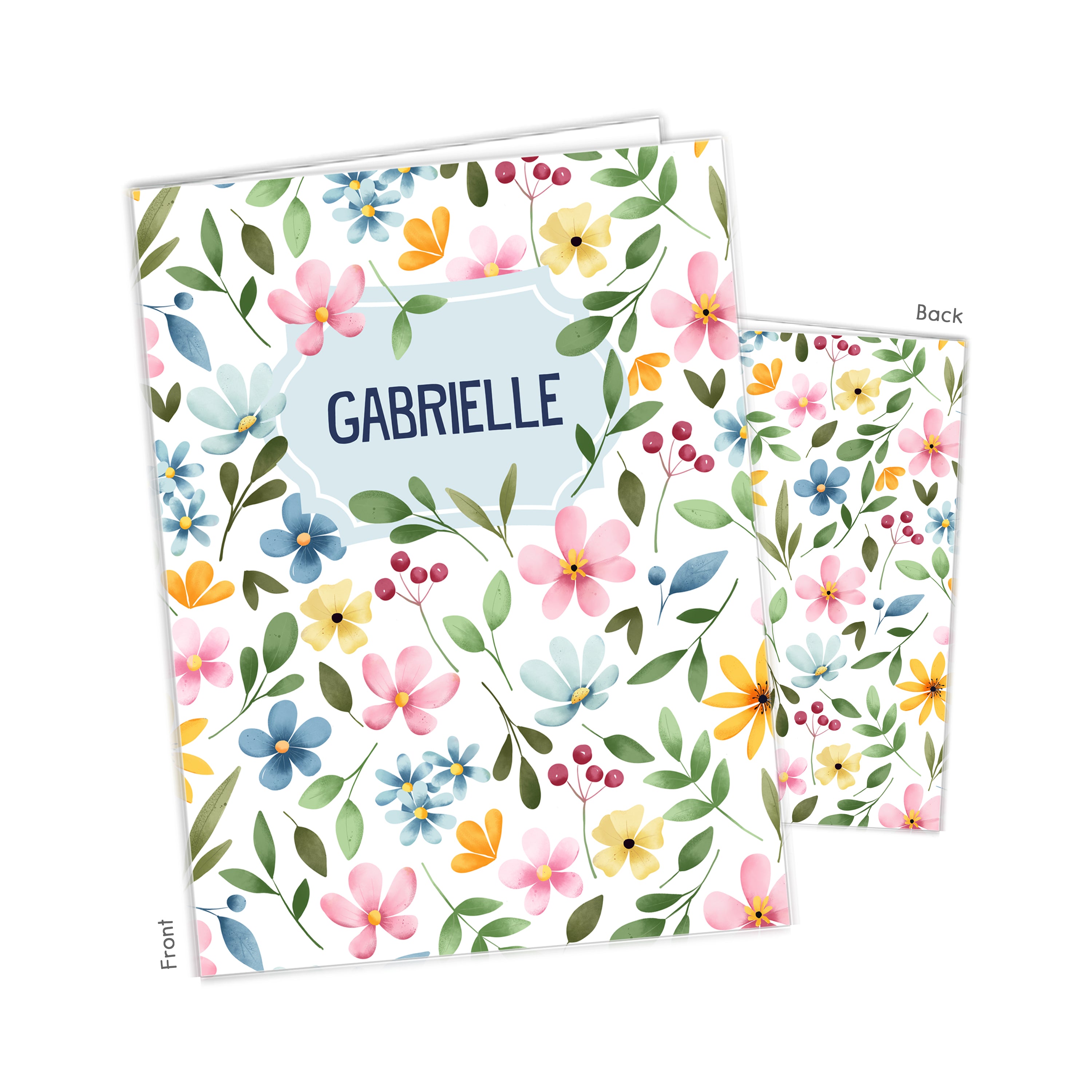 Flowers Rainbow Personalized Custom 2-Pocket Folder  School Office Supplies1 - 2Pocket Folder