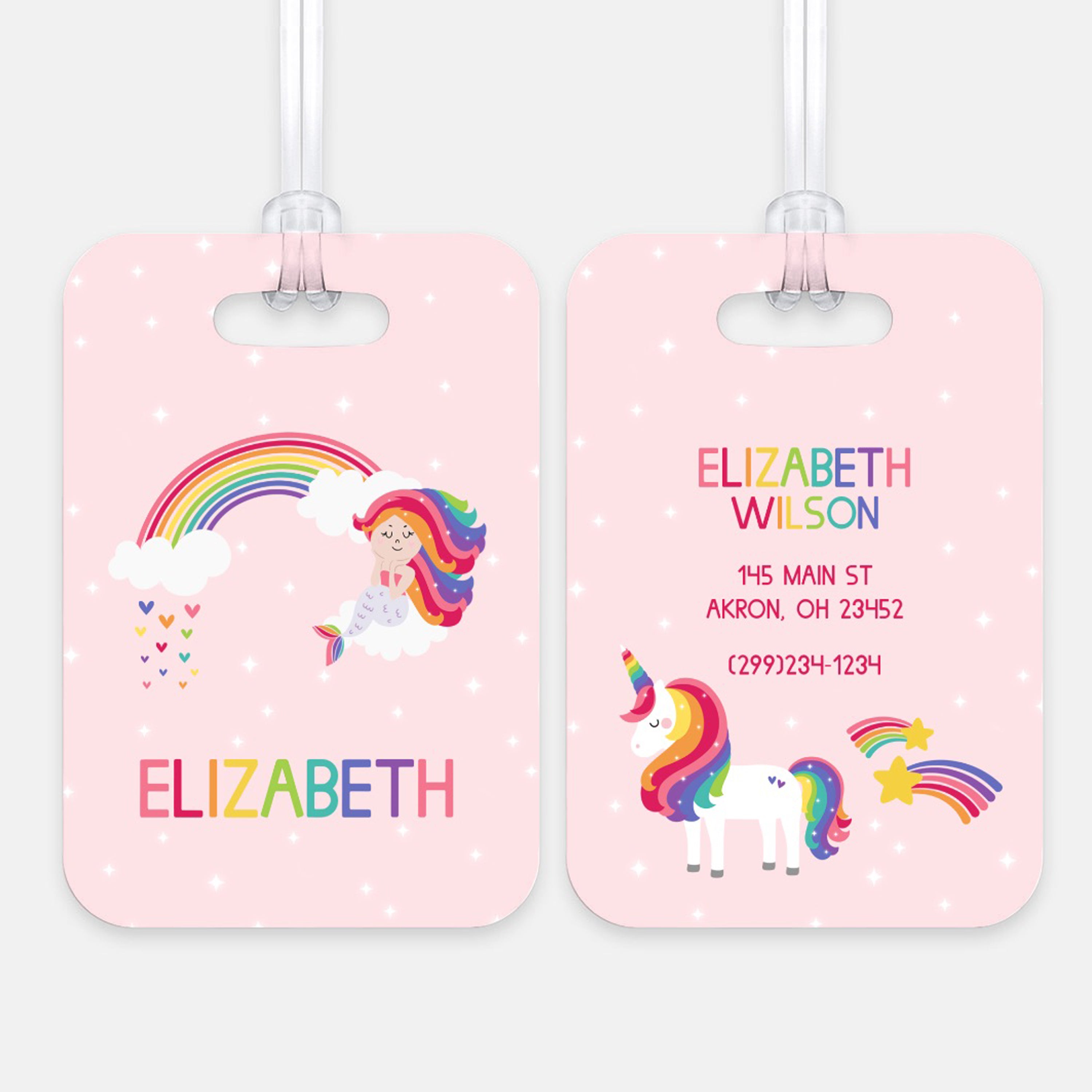 Mermaid Unicorn Luggage Bag Tag Personalized CustomAluminum Tag