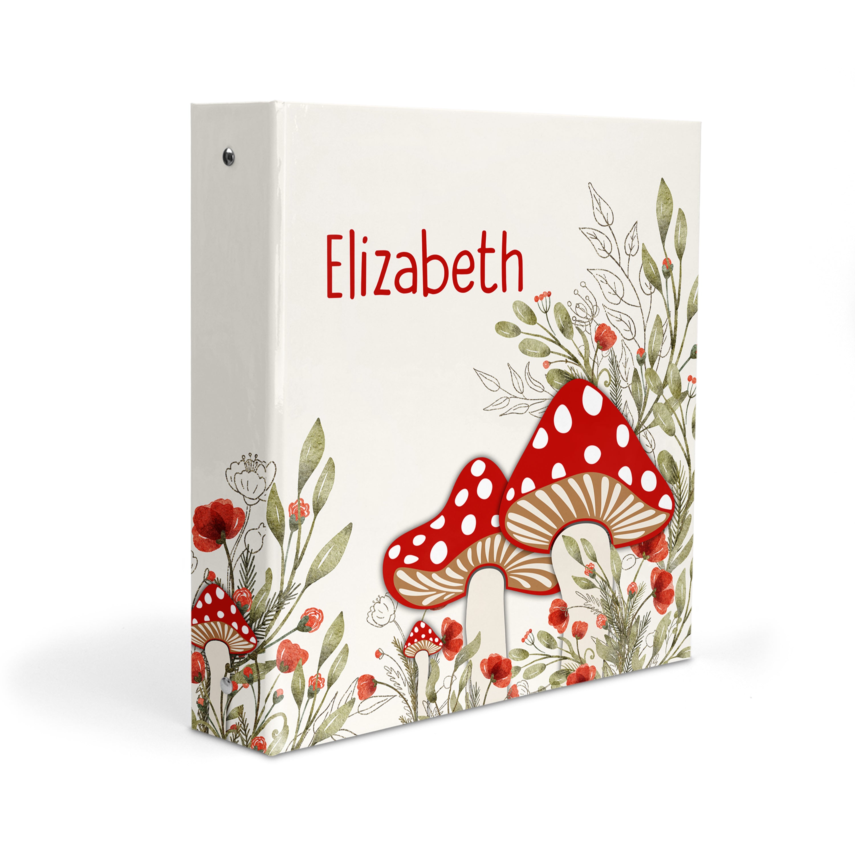 Mushroom Personalized Custom 2" 3 Ring Binder  School Office Supplies