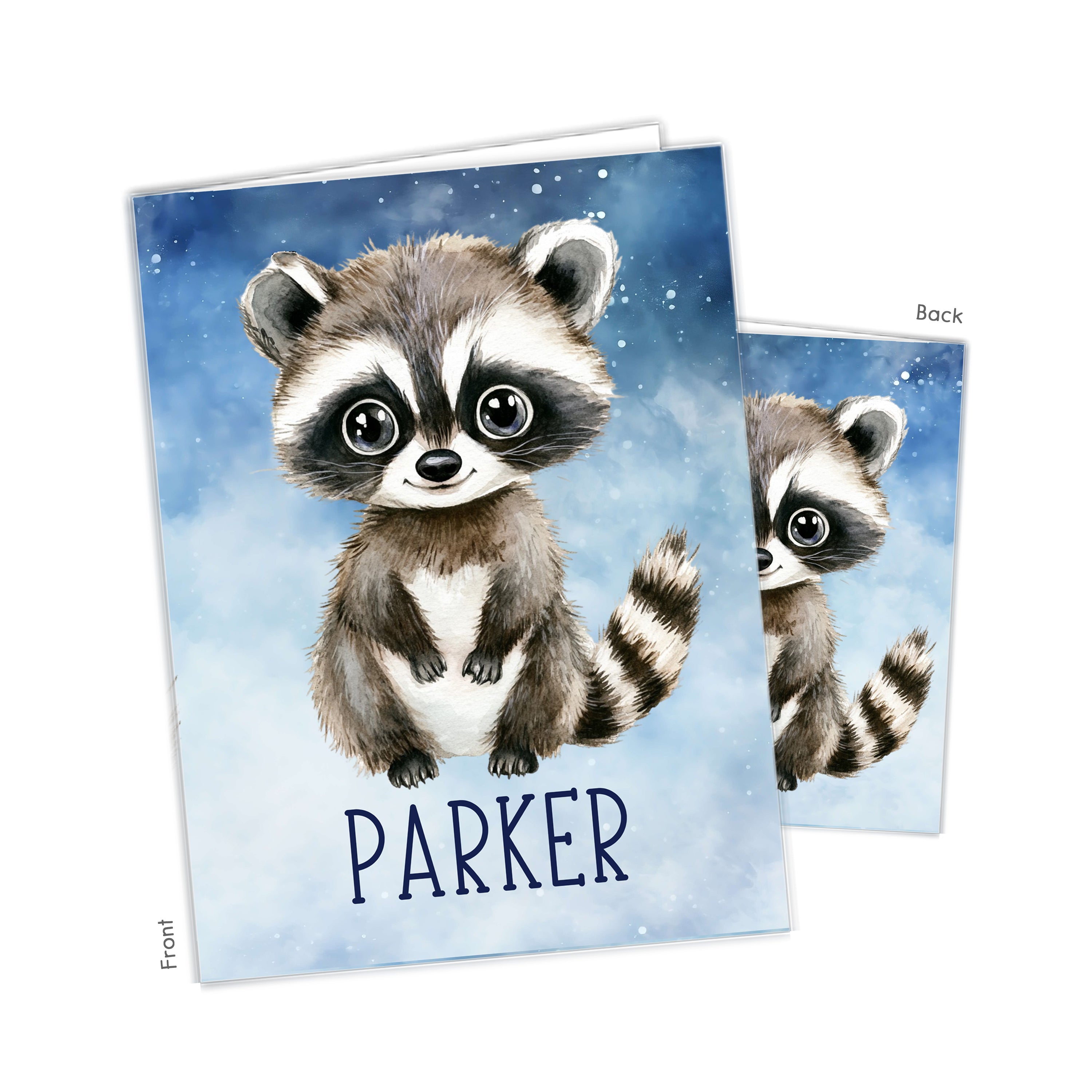 Raccoon Personalized Custom 2-Pocket Folder  School Office Supplies1 - 2Pocket Folder