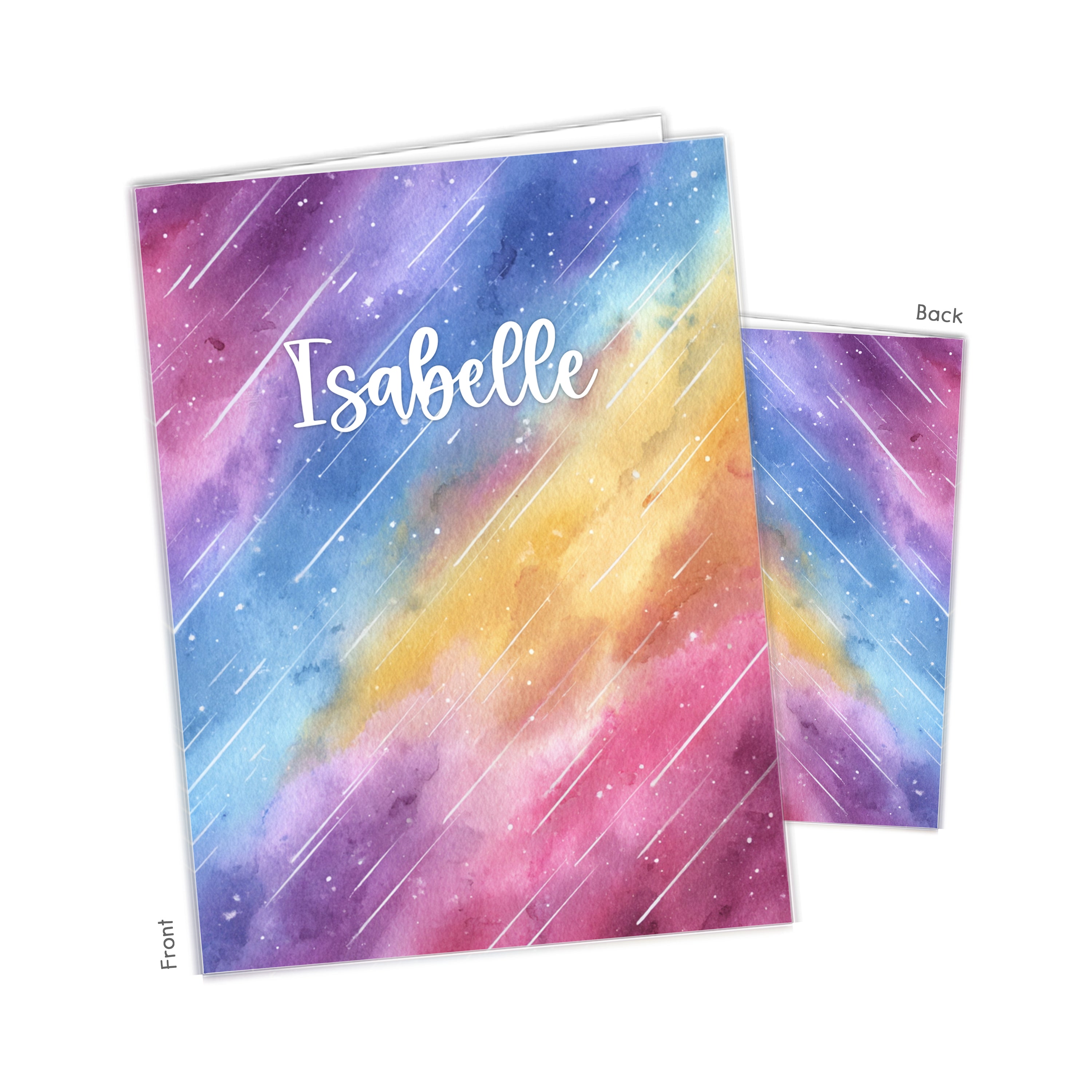 Rainbow Stars Galaxy Personalized Custom 2-Pocket Folder  School Office Supplies1 - 2Pocket Folder