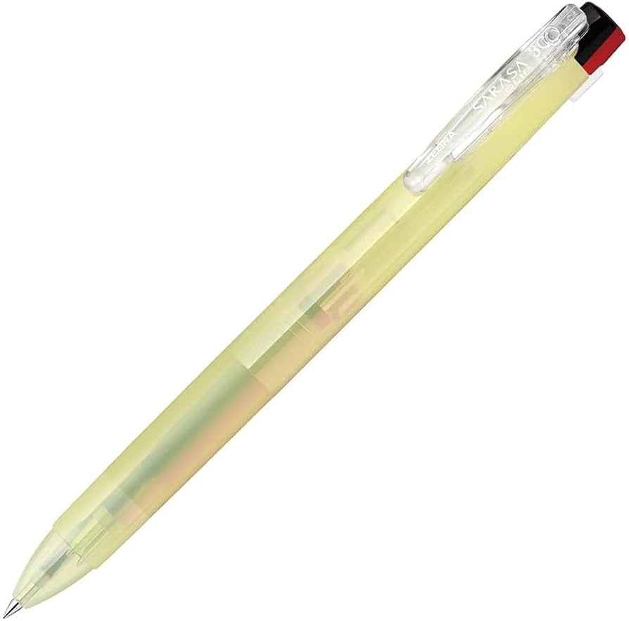 Sarasa Clip 3C 3 Color Gel Multi Pen - Clear Yellow Body (Limited Edition).4mm