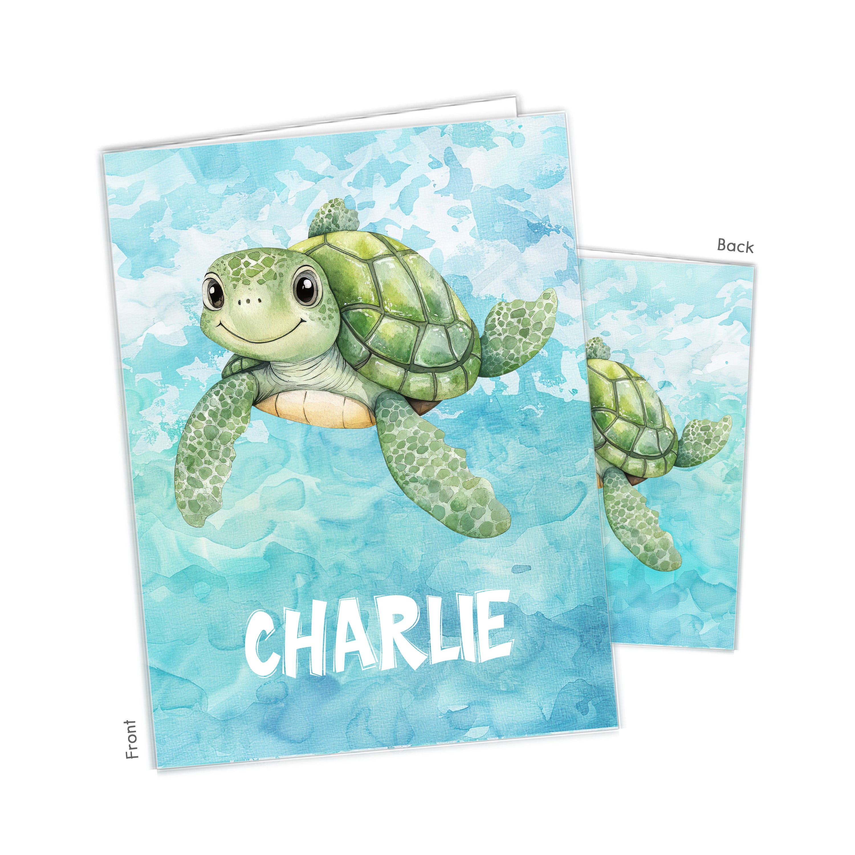 Sea Turtle Personalized Custom 2-Pocket Folder  School Office Supplies1 - 2Pocket Folder