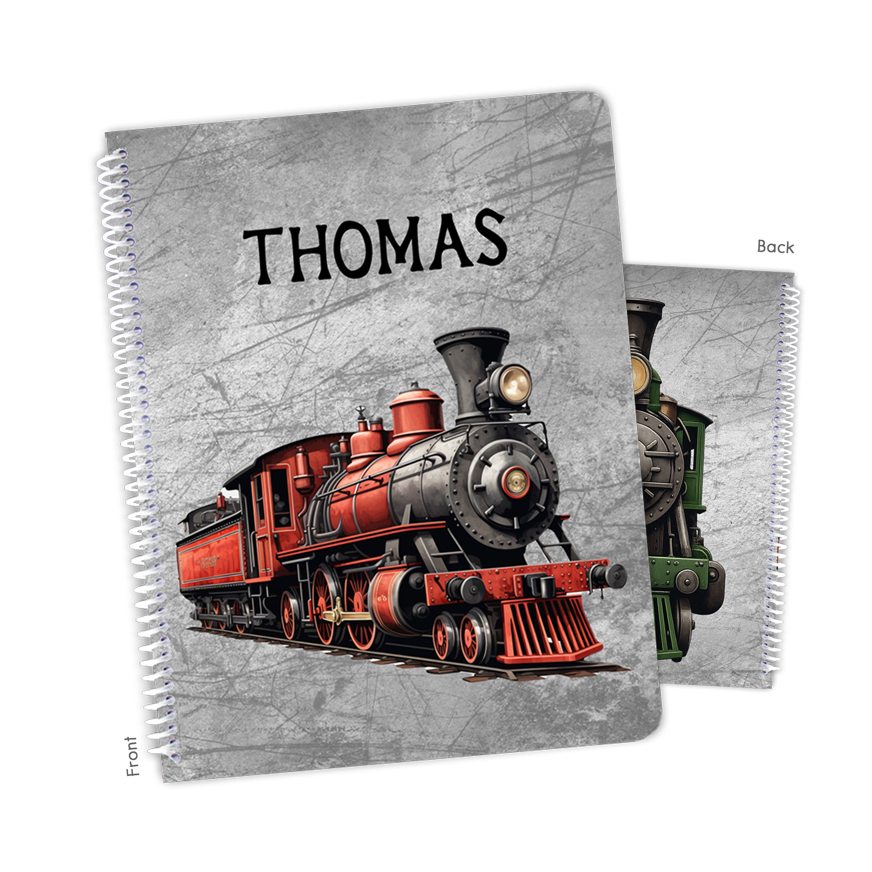 Train Personalized Custom Notebook or Sketchbook  School Office SuppliesNotebook (wide ruled, lined pages)