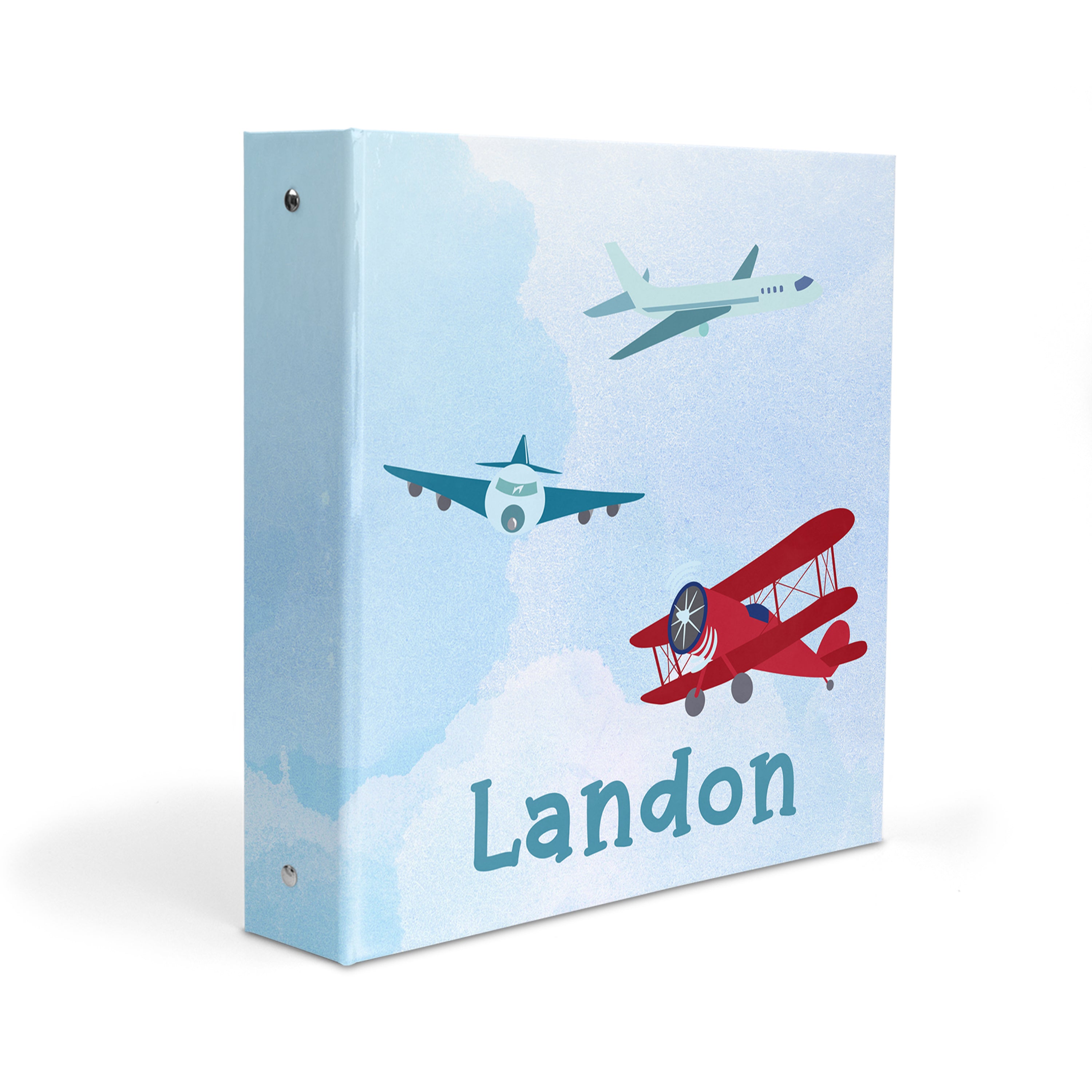 Airplane Personalized Custom 2" 3 Ring Binder  School Office Supplies