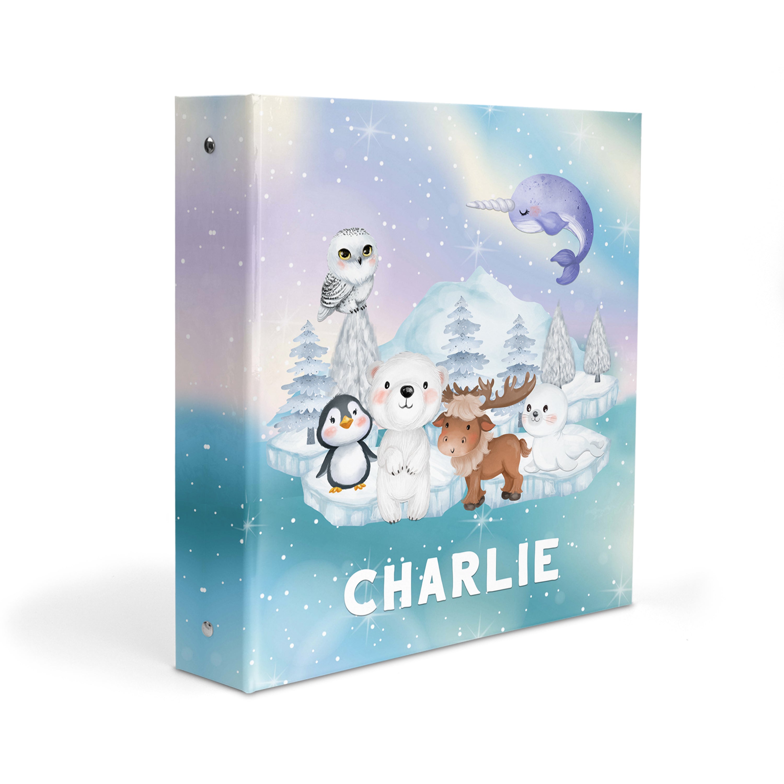 Arctic Animals Personalized Custom 2" 3 Ring Binder  School Office Supplies