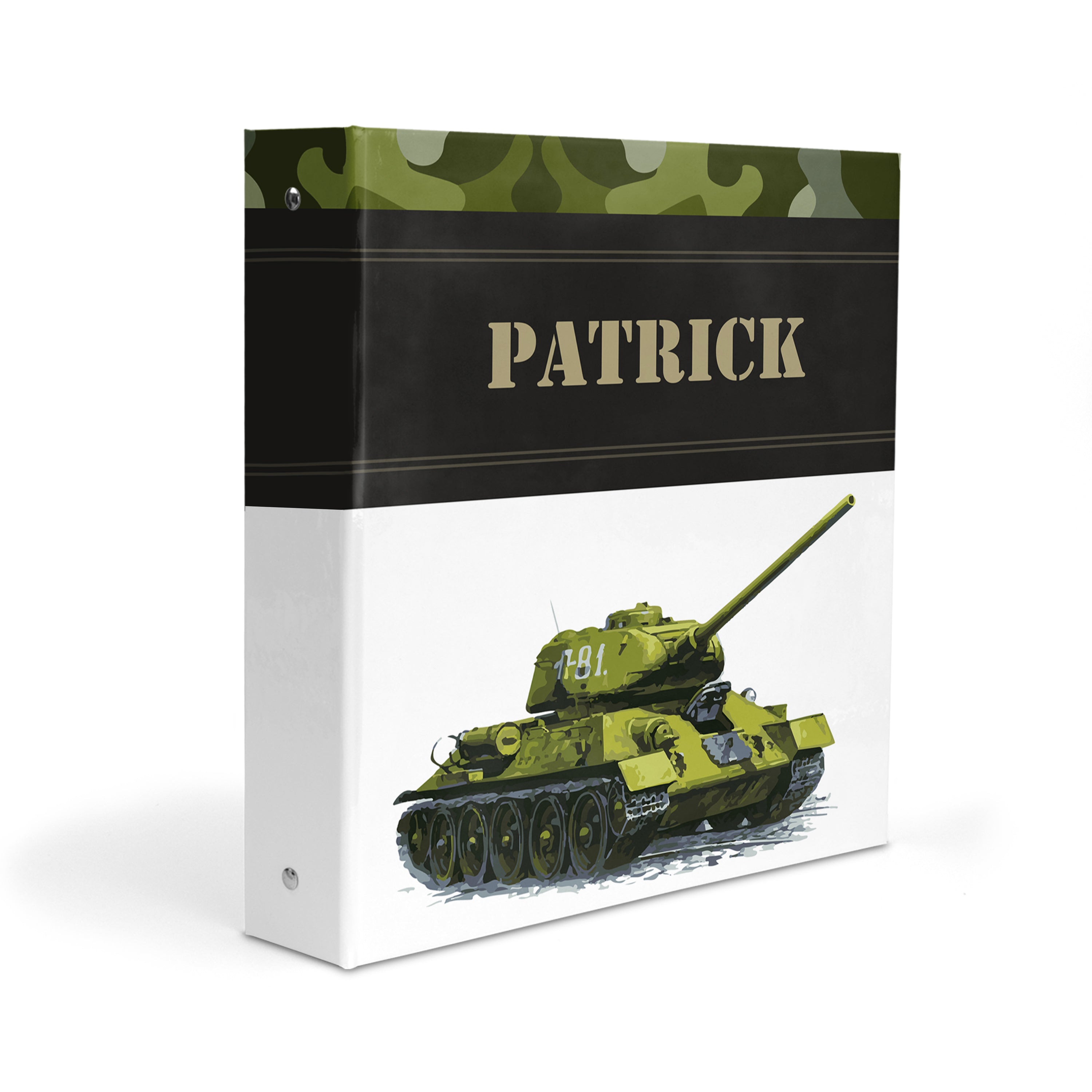 Army Tank Personalized Custom 2" 3 Ring Binder  School Office Supplies