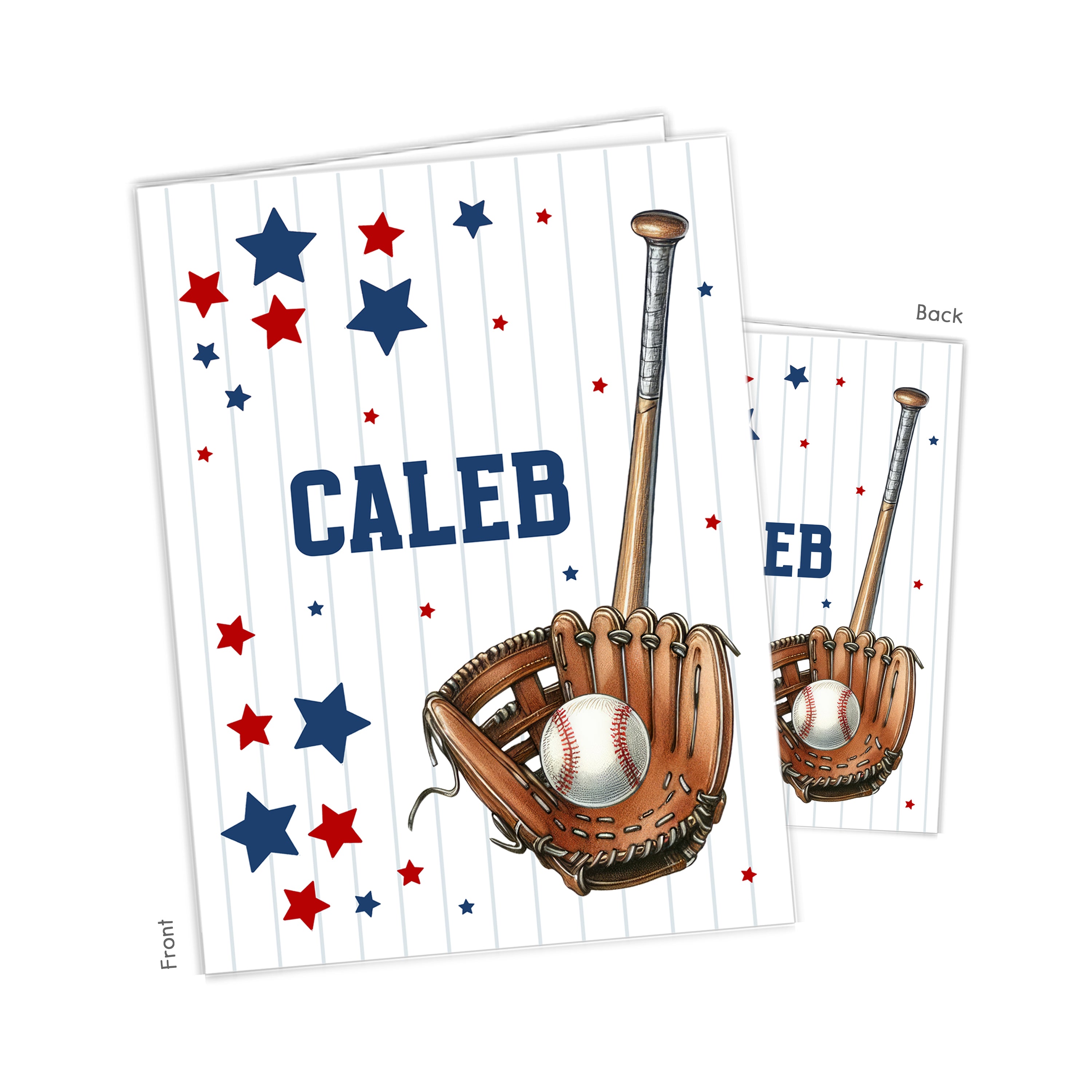 Baseball Personalized Custom 2-Pocket Folder  School Office Supplies1 - 2Pocket Folder