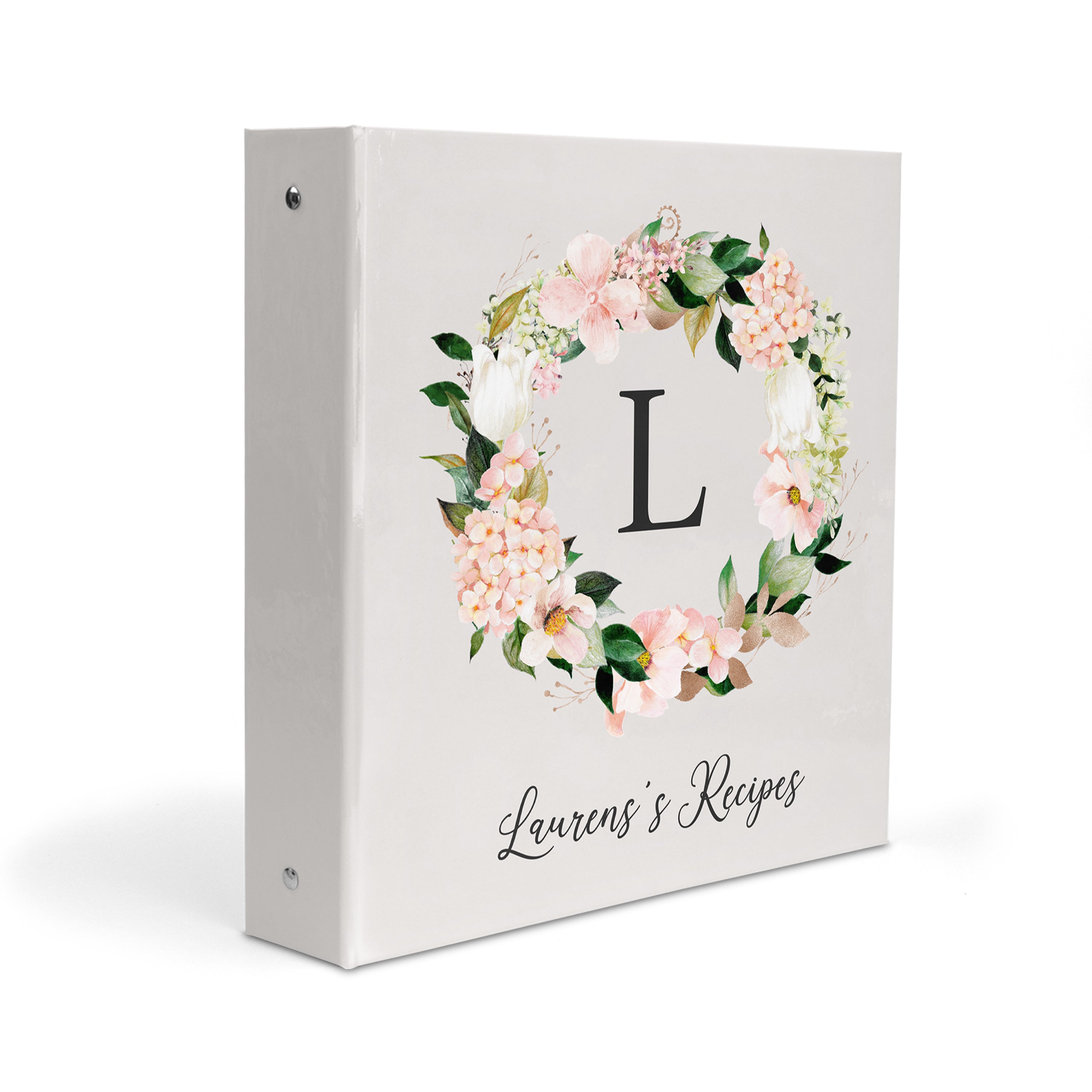 Flower Wreath Personalized Custom 2" 3 Ring Binder  School Office Supplies
