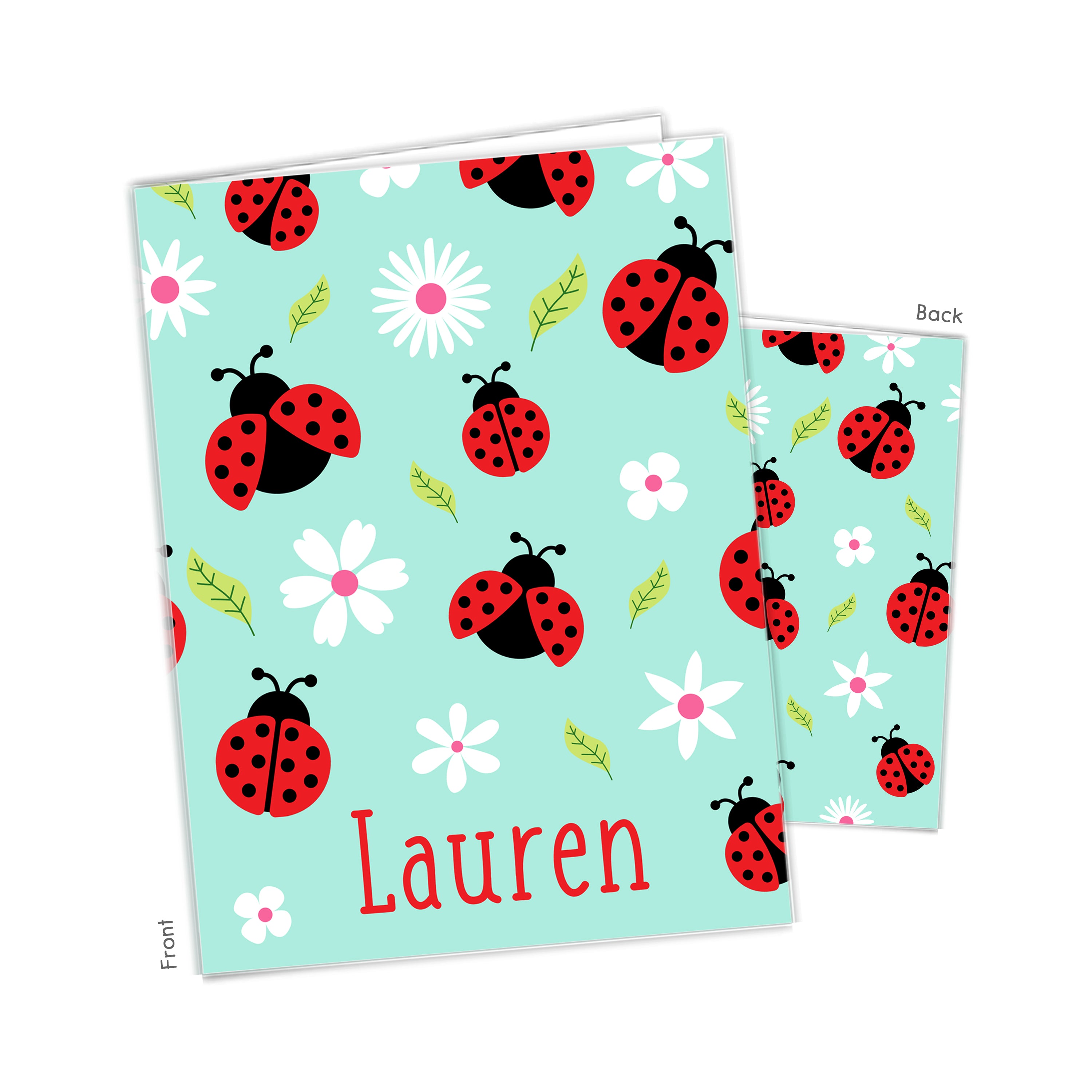 Ladybug Personalized Custom 2-Pocket Folder  School Office Supplies1 - 2Pocket Folder