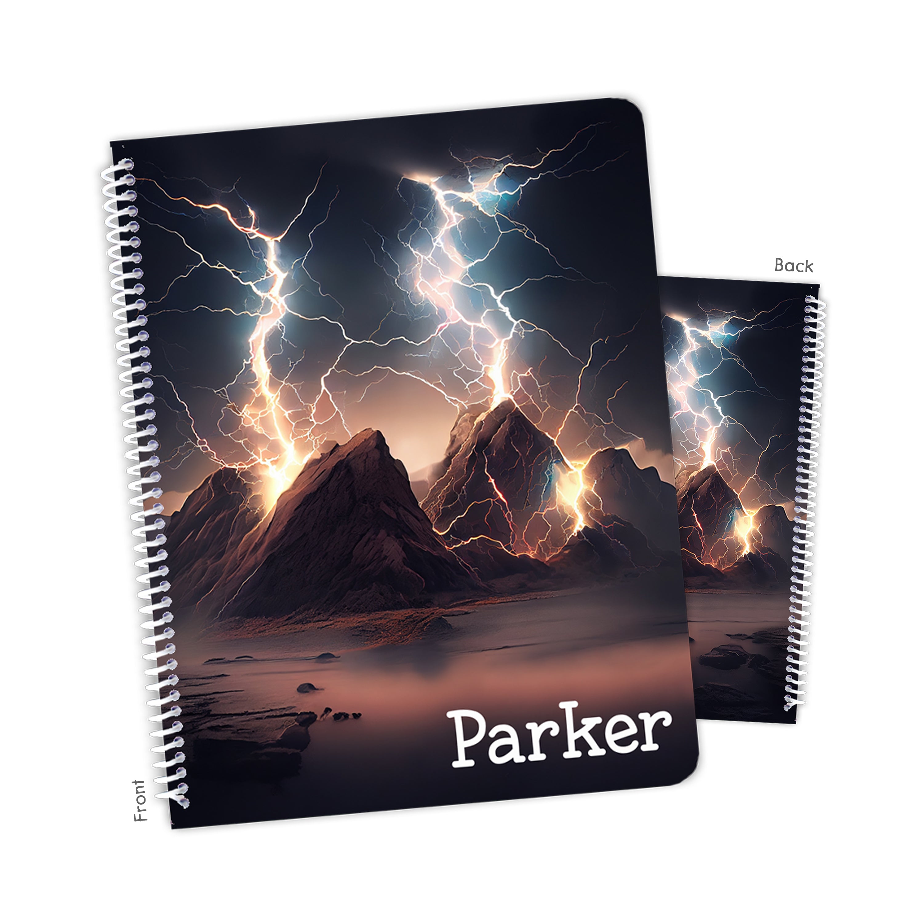 Lightening Personalized Custom Notebook or Sketchbook  School Office SuppliesNotebook (wide ruled, lined pages)