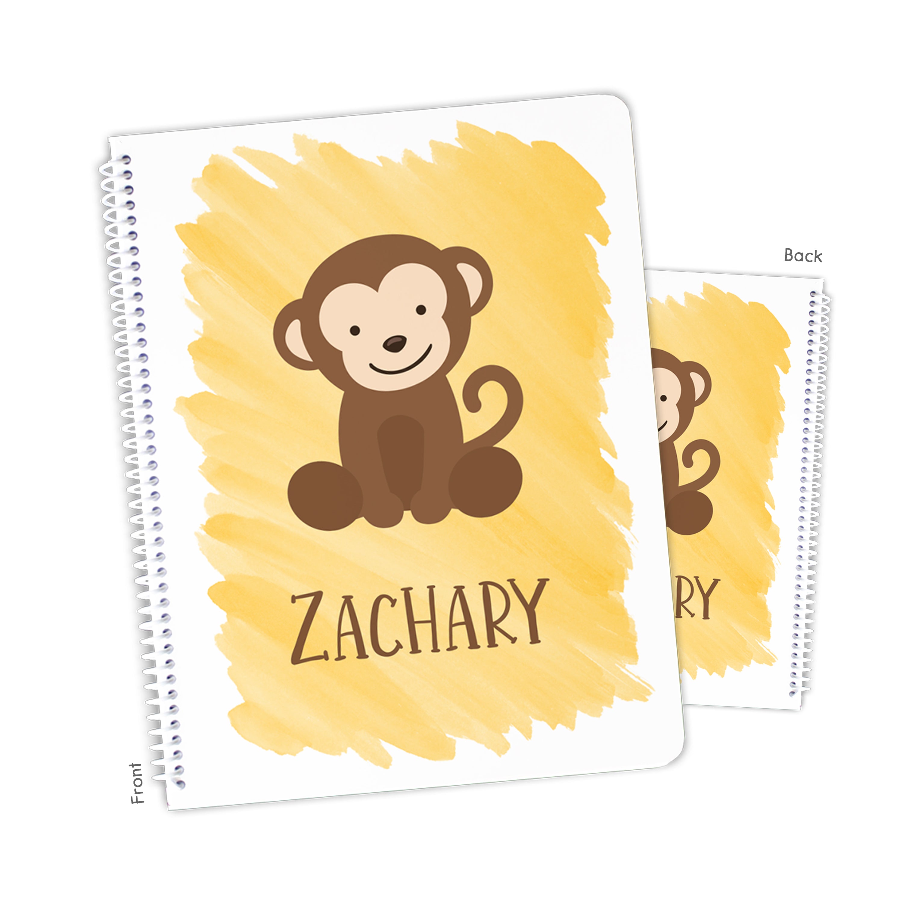 Monkey Animals Personalized Custom Notebook or Sketchbook  School Office SuppliesNotebook (wide ruled, lined pages)