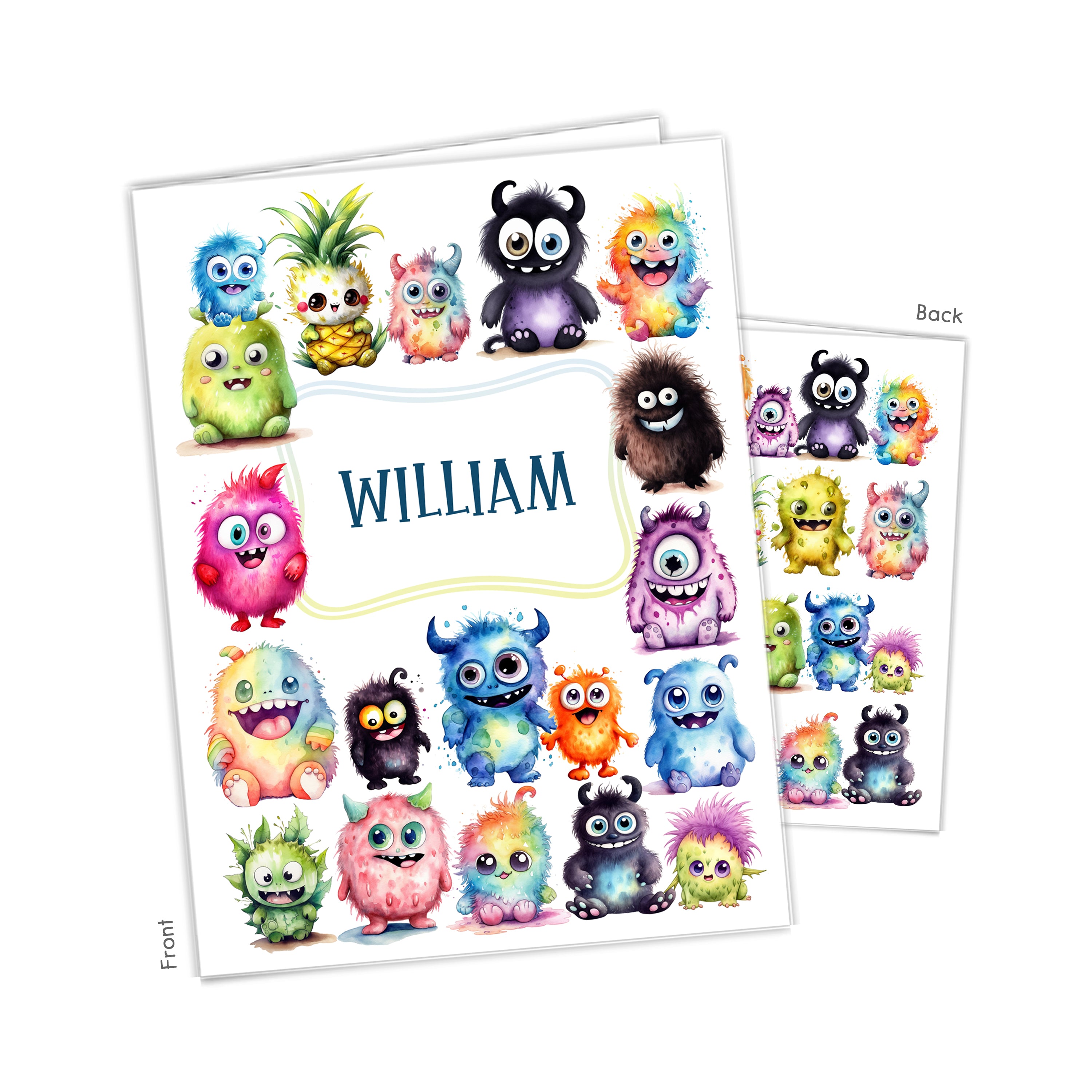 Monsters Personalized Custom 2-Pocket Folder  School Office Supplies1 - 2Pocket Folder