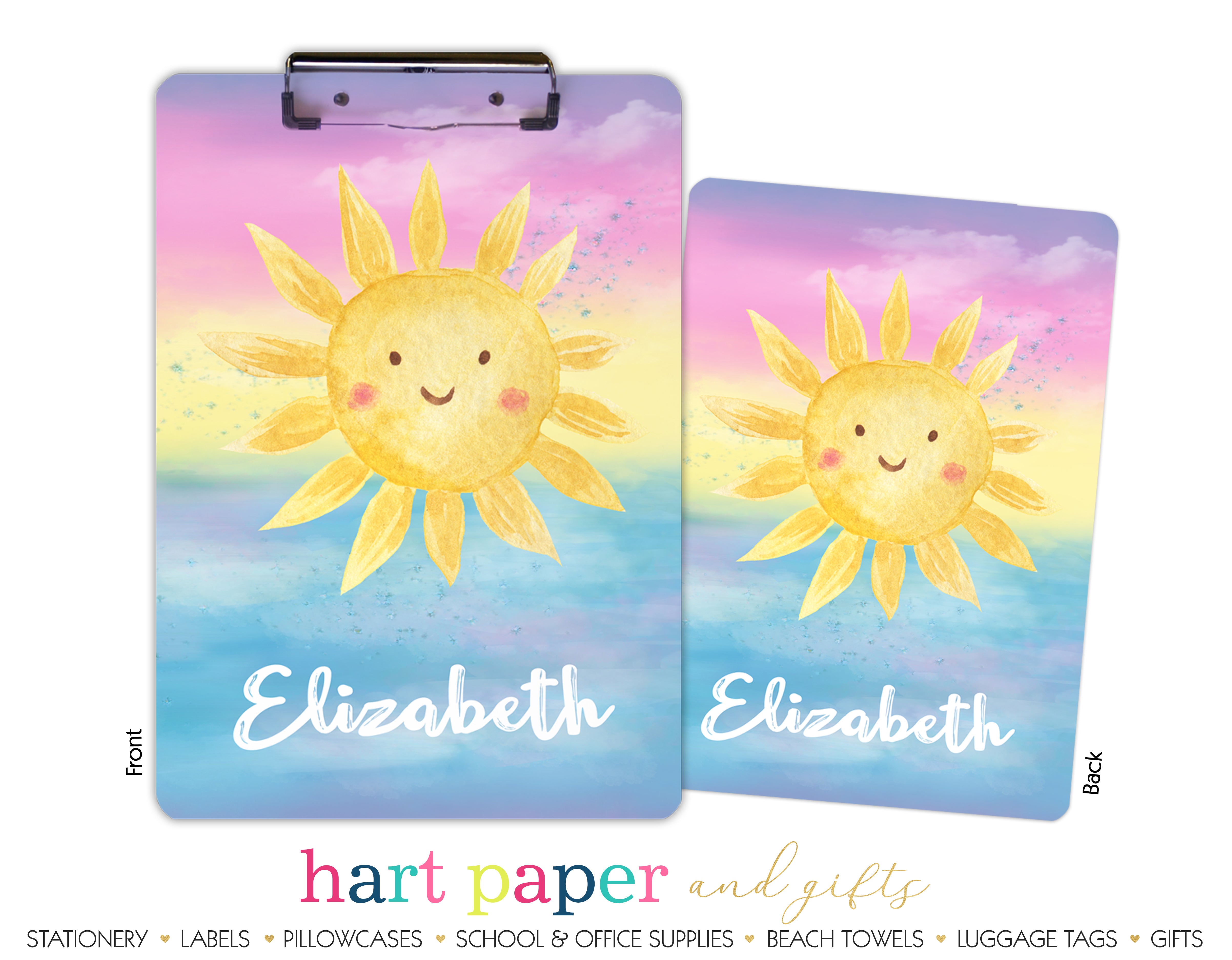 Sunshine Personalized Custom Clipboard  School Office Supplies2 Sided Clipboard - Printing on Both Sides