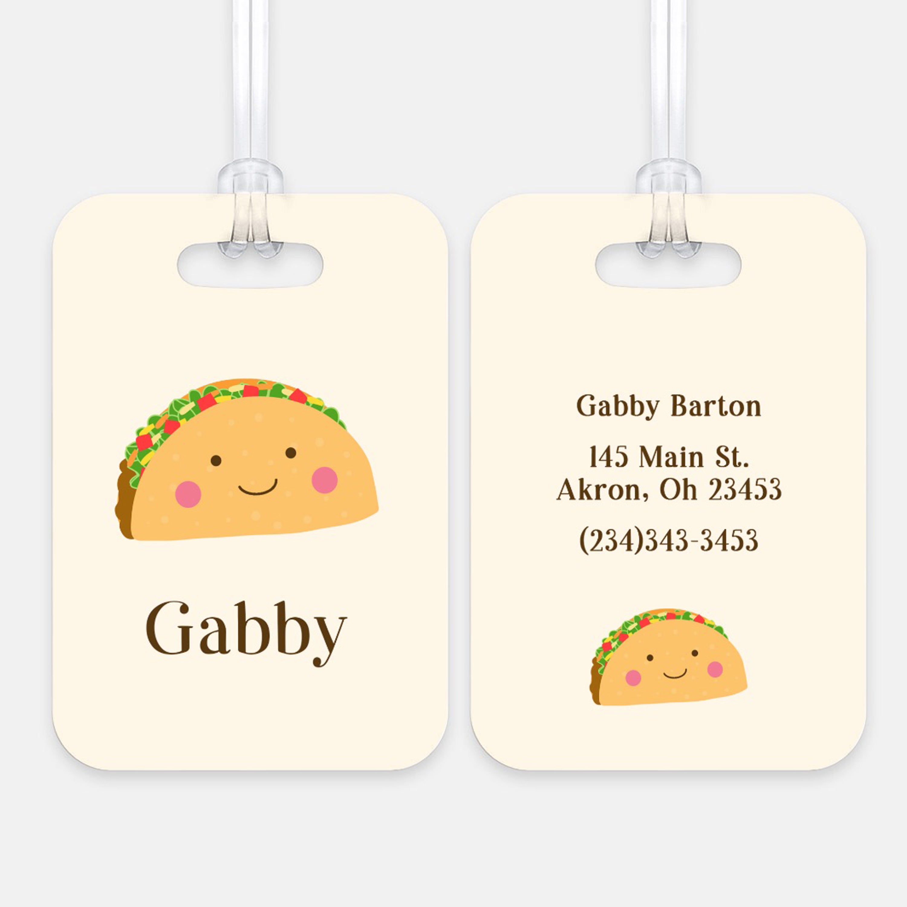 Taco Luggage Bag Tag Personalized CustomAluminum Tag