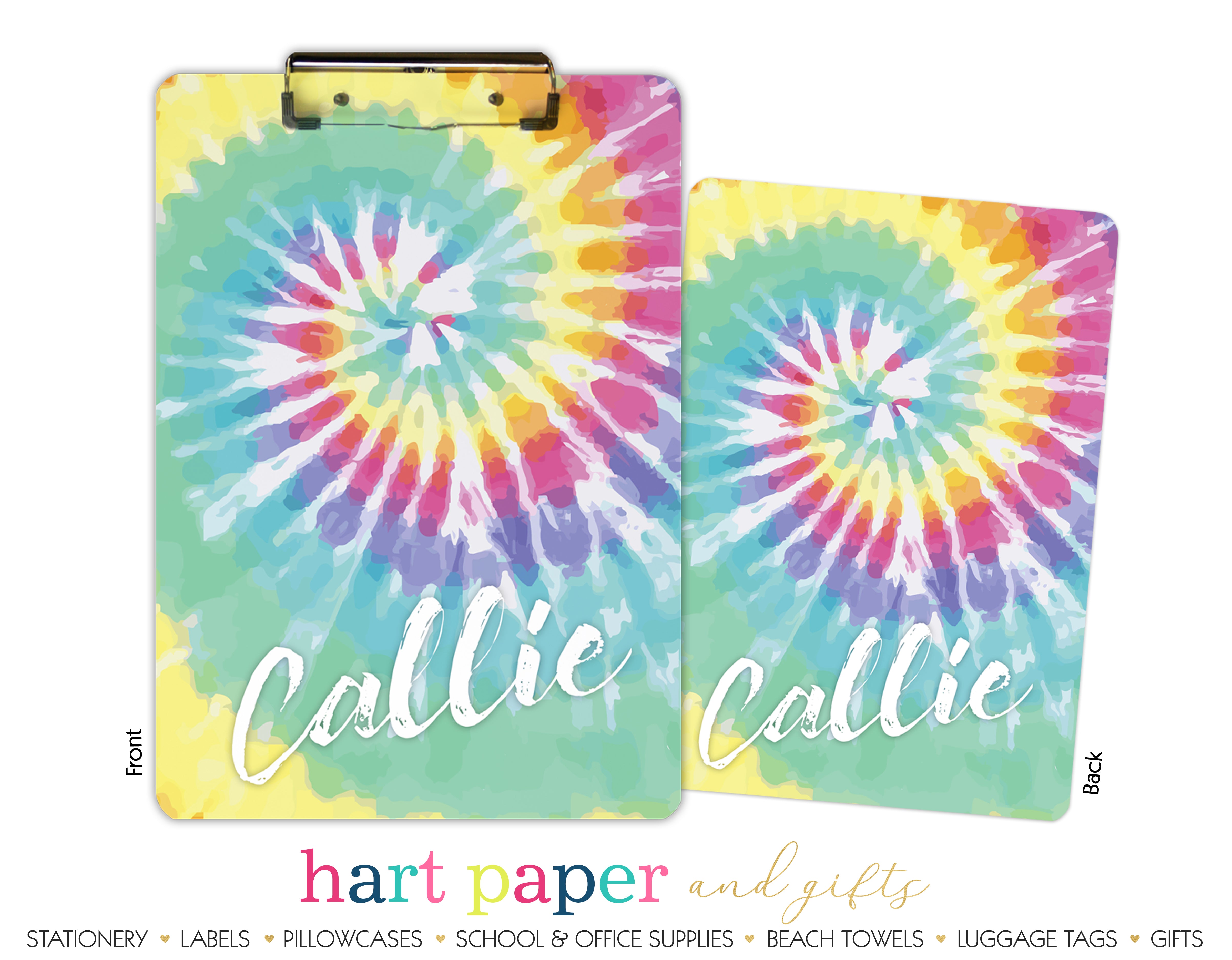 Tie Dye Personalized Custom Clipboard  School Office Supplies2 Sided Clipboard - Printing on Both Sides
