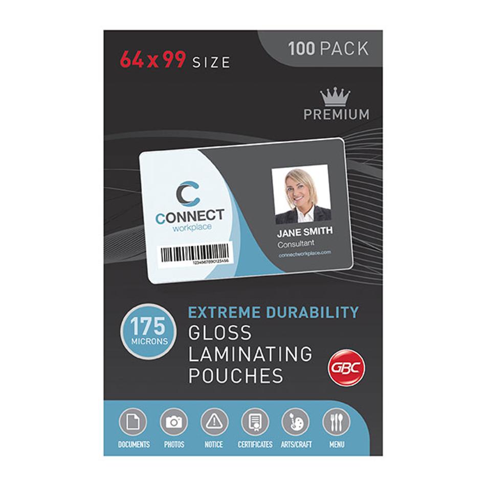 Gbc Laminating Pouch 64X99Mm 175 Micron Pk100 BL175M64X99