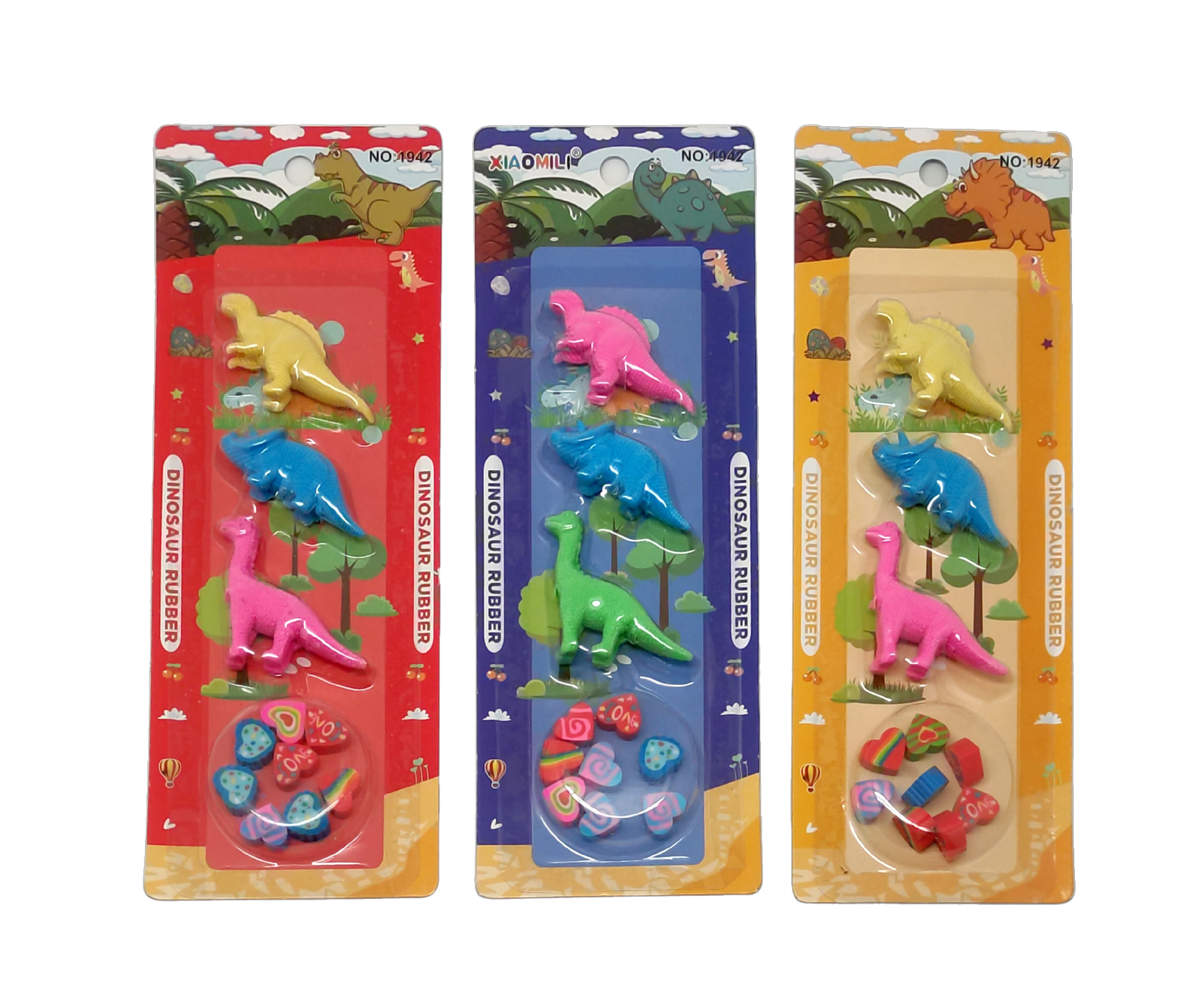 Dinosaur Theme Eraser SetAssorted