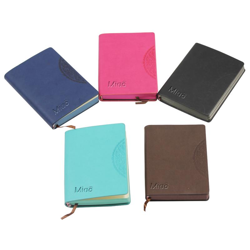 Mini Notebook With Embossed Flower Pattern On Pu Leather Cover1000 