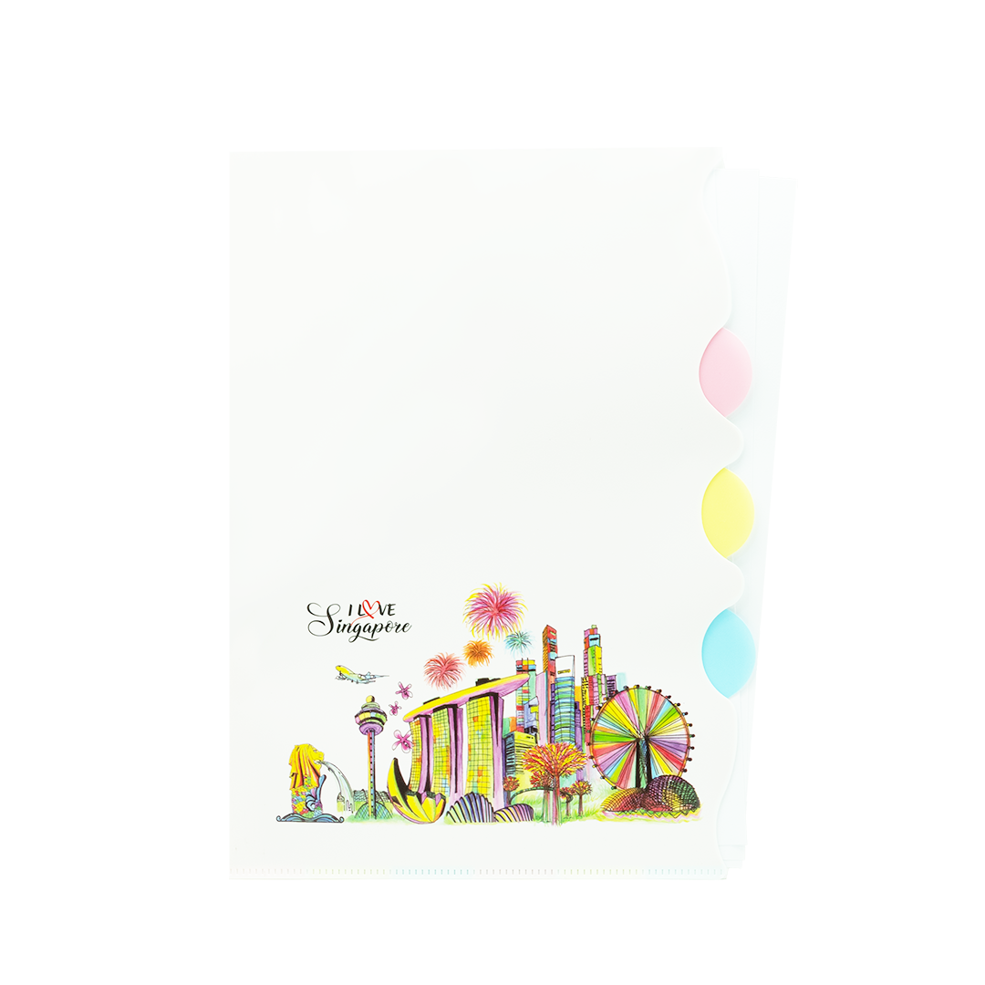 Singapore Theme 4 Compartment L-Folder