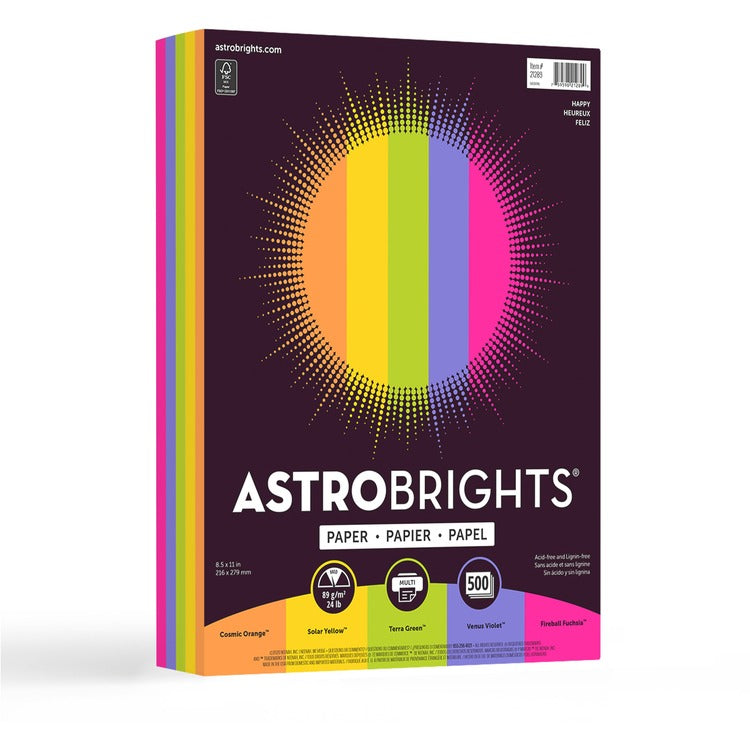 Astrobrights Color Paper - "Happy" 5-Color Assortment [SKU - WAU21289]RM